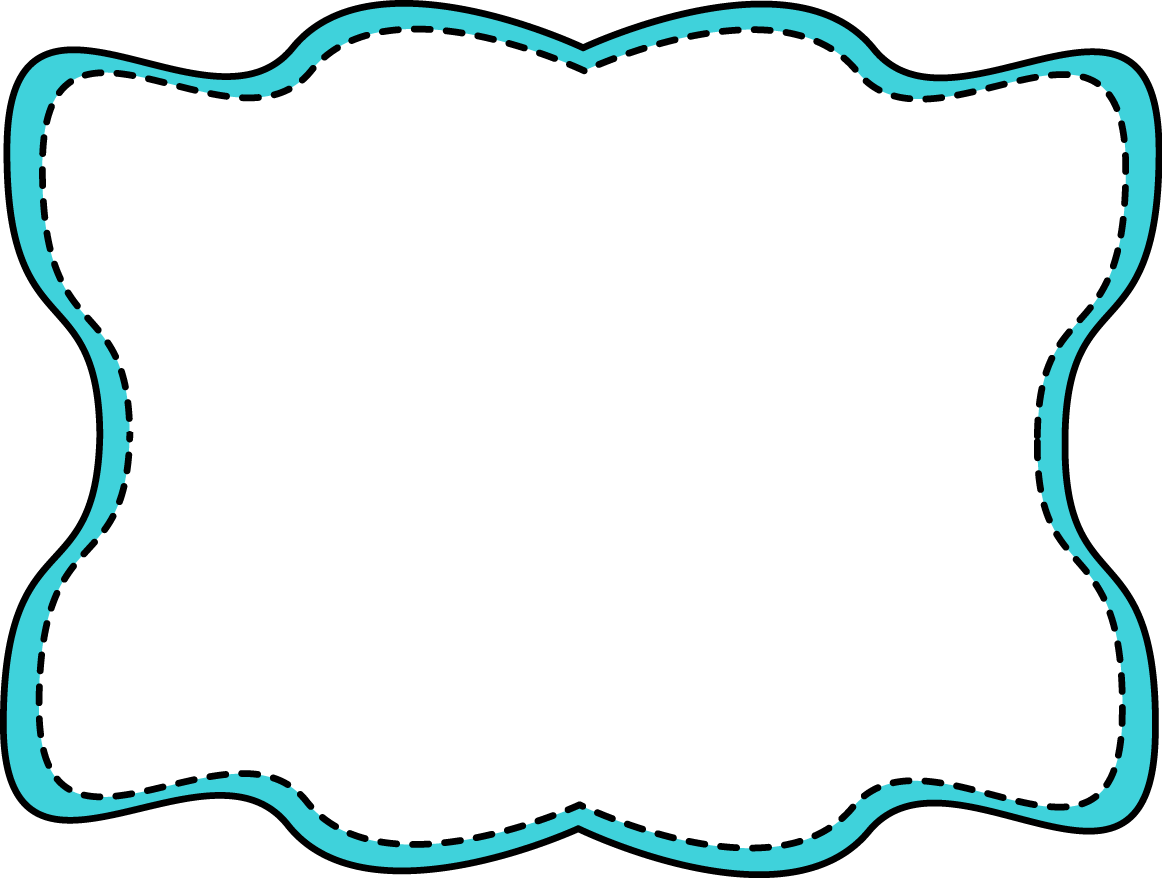 Blue Wavy Stitched Frame Free Clip Art Frames