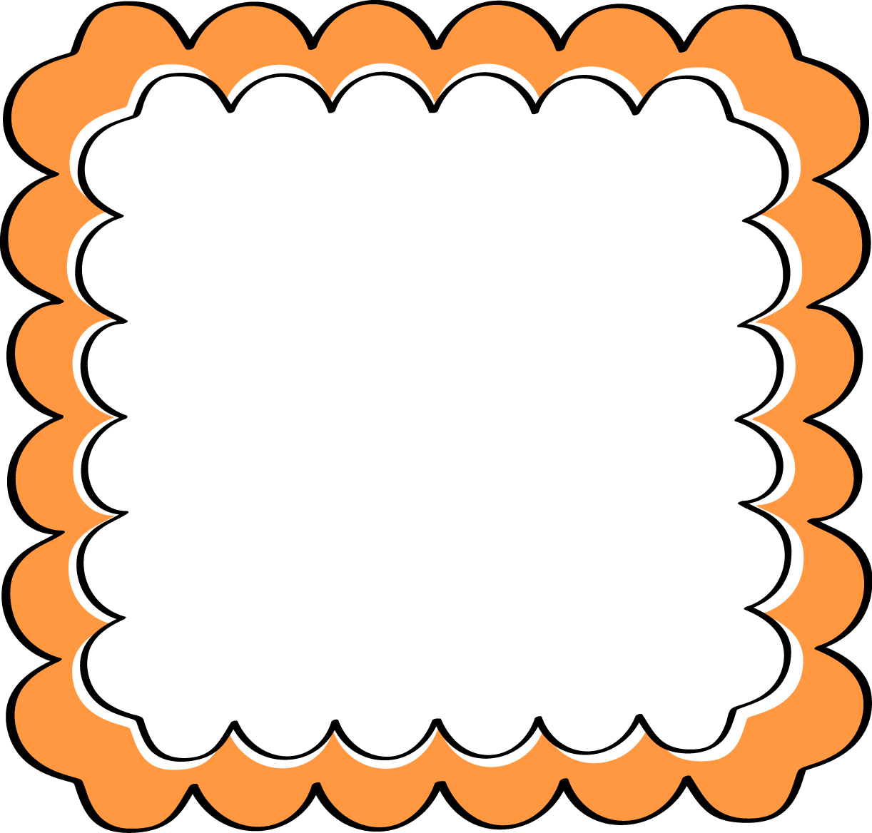 Orange Scalloped Frame Free Clip Art Frames