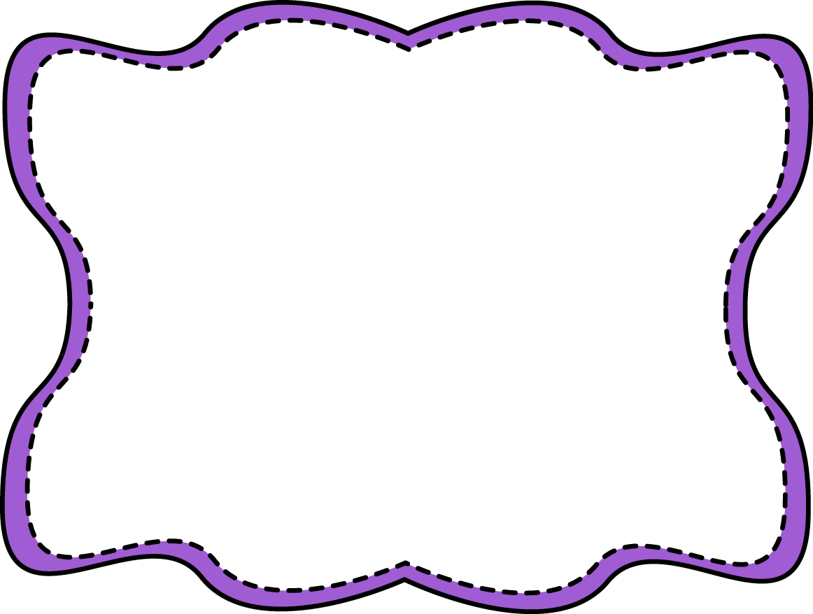 Purple Wavy Stitched Frame Free Clip Art Frames
