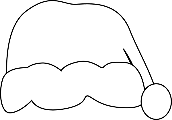 Black and White Santa Hat Clip Art Black and White Santa Hat Image