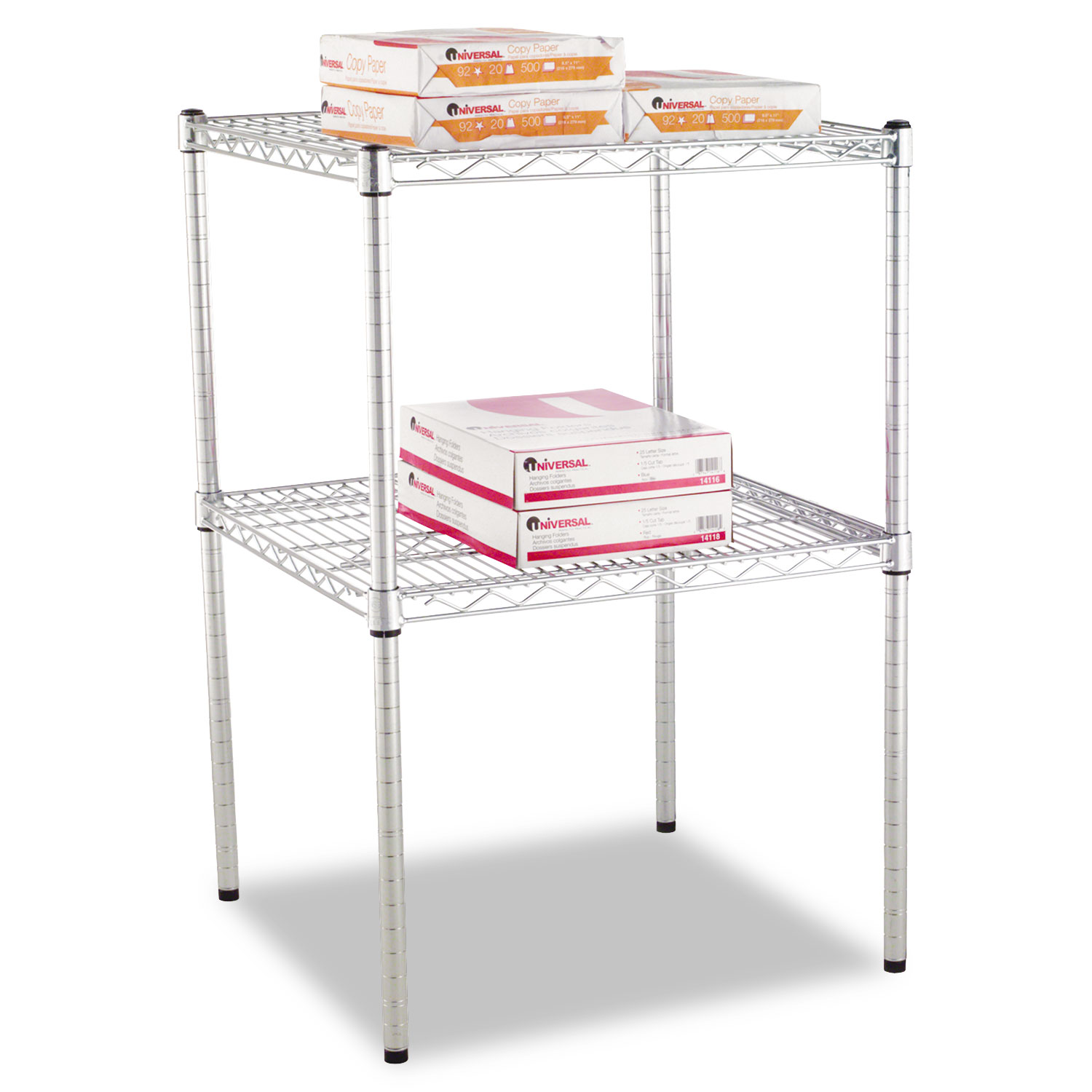 Alera® Industrial Wire Shelving Extra Wire Shelves, 24w x 24d, Silver, 2 Shelves/Carton