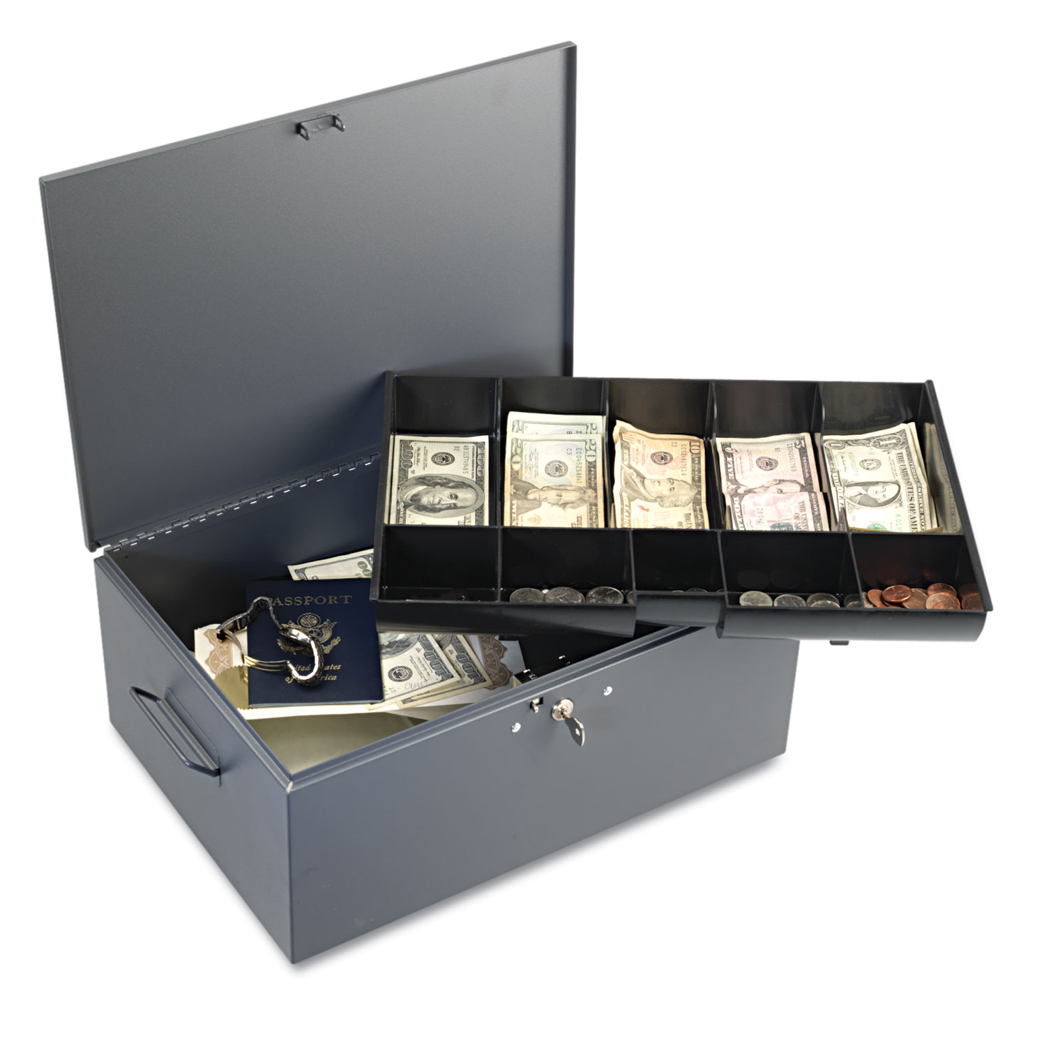 Extra Large Cash Box with Handles by SteelMaster® MMF221F15TGRA