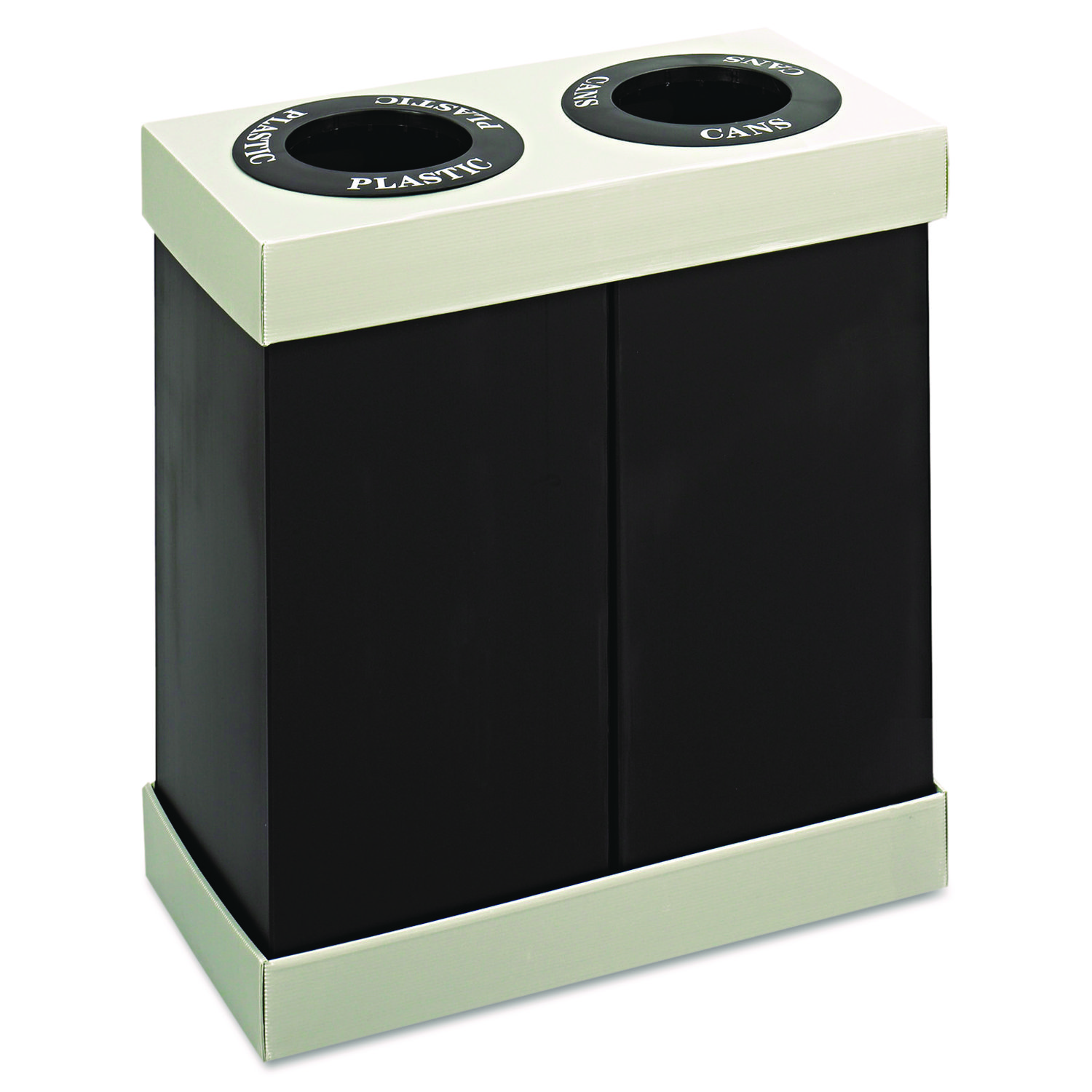 AtYourDisposal Recycling Center, Two 28 gal Bins, Polyethylene, Black