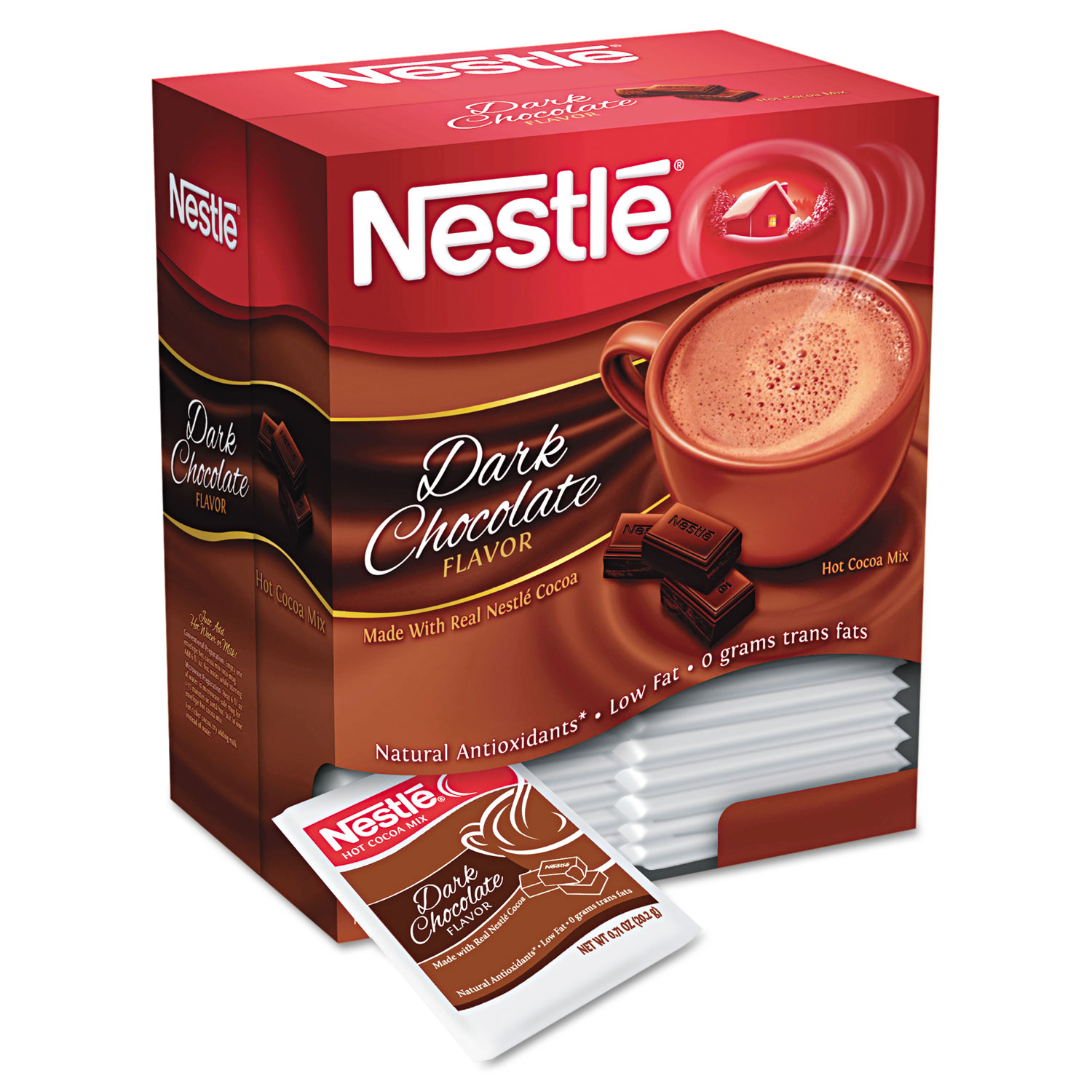 Nestlé® Hot Cocoa Mix, Dark Chocolate, 0.71 oz, 50/Box National