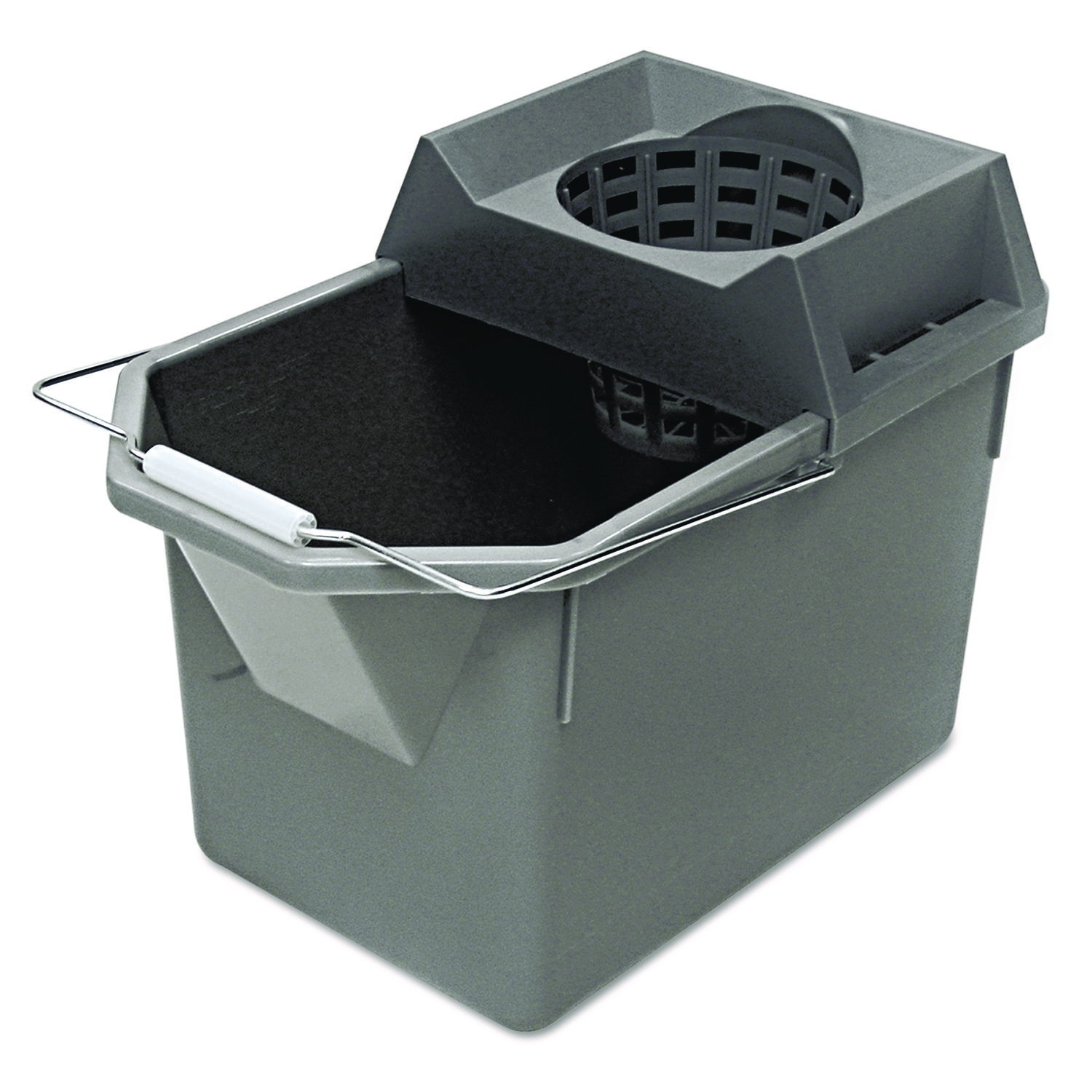 Rubbermaid® Commercial Pail/Strainer Combination, 15qt, Steel Gray