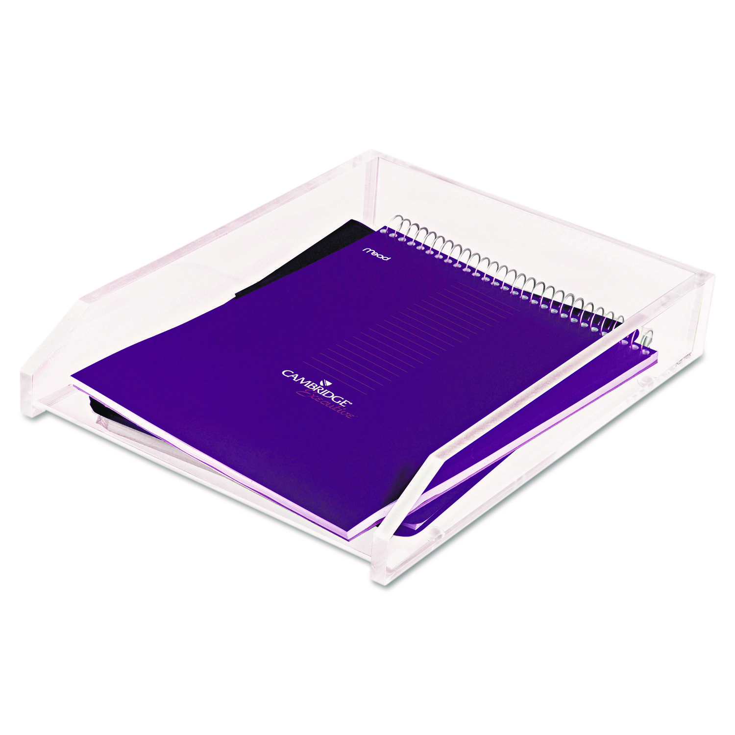 Clear Acrylic Letter Tray, 1 Section, Letter Size Files, 10.5" x 13.75