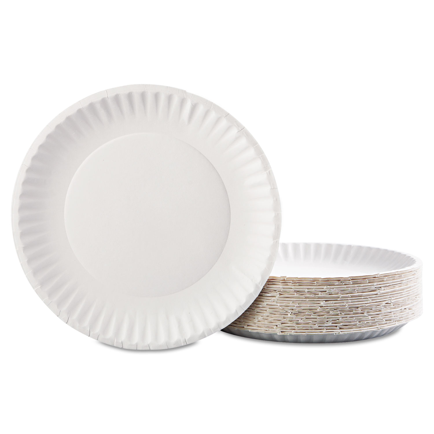 Paper Plates, 9" dia, White, 100/Pack Oak Cliff