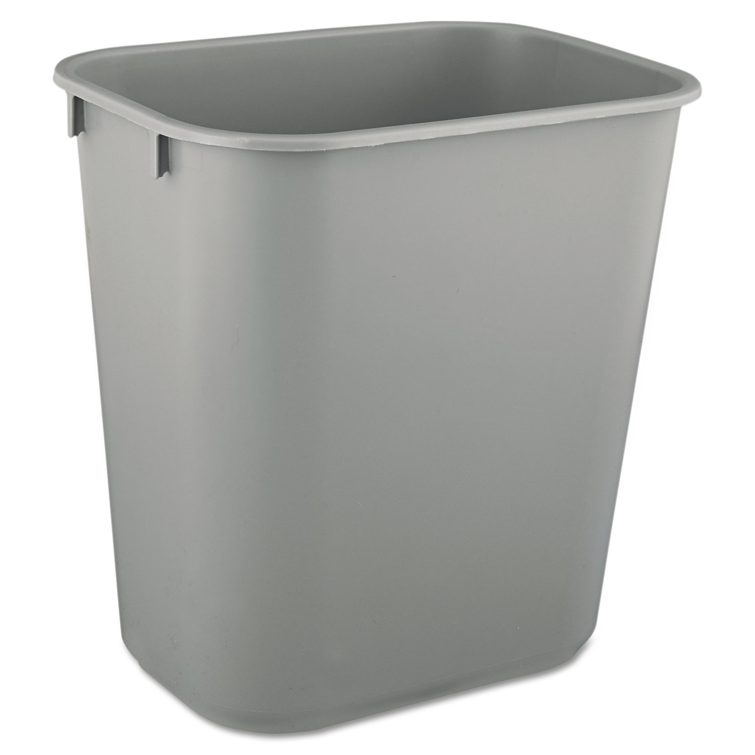 Deskside Plastic Wastebasket, 3.5 gal, Plastic, Gray Pointer Office