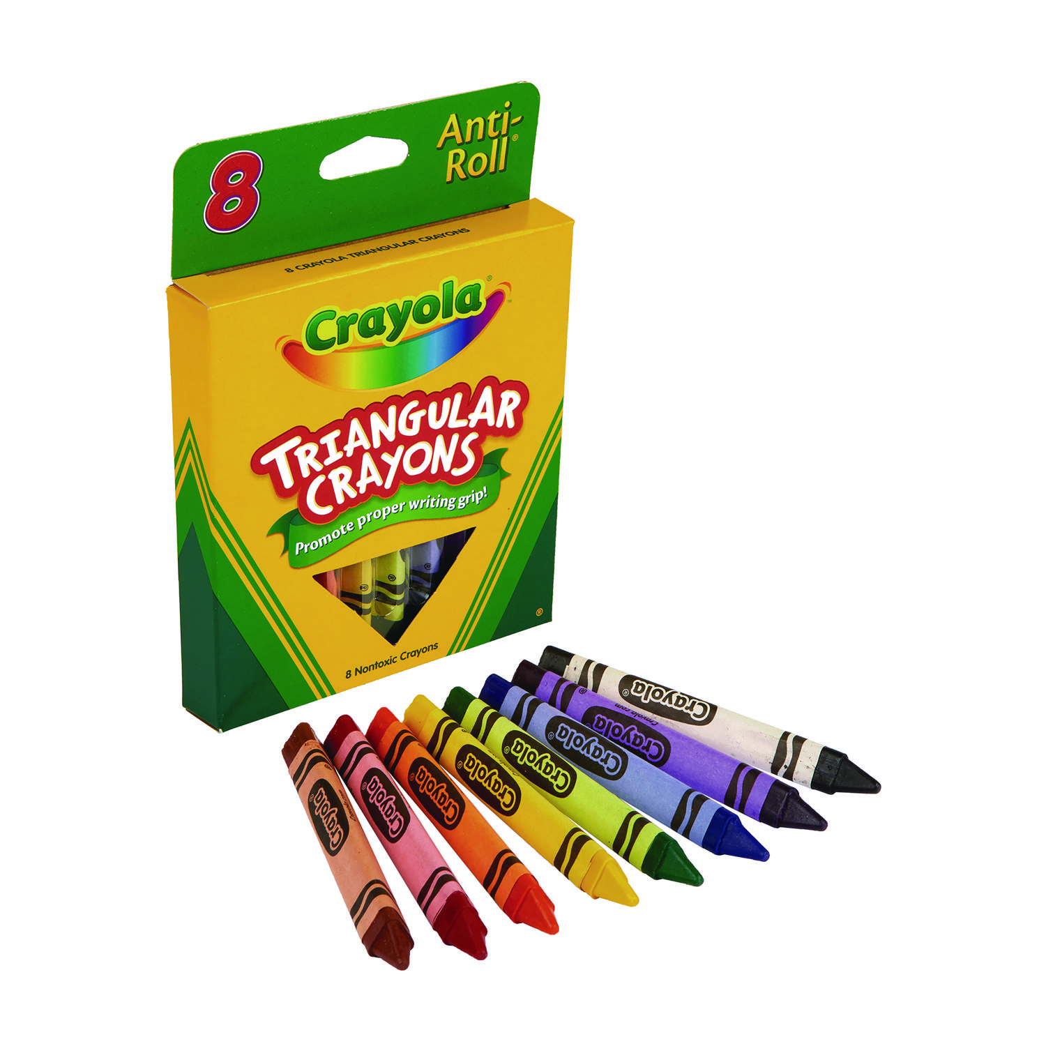 Crayola® Triangular Crayons, 8 Colors/Box ; Massey Wholesale Co.