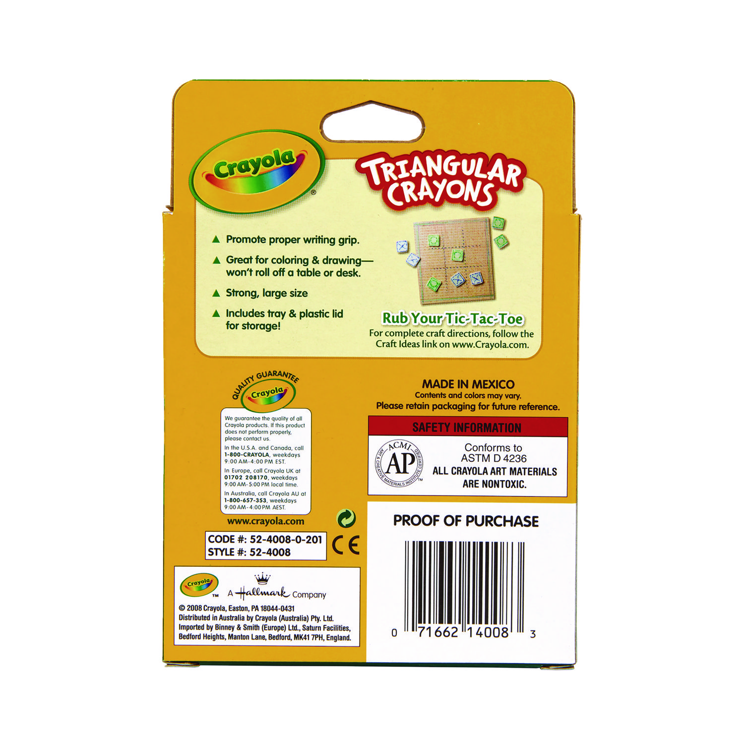 Crayola® Triangular Crayons, 8 Colors/Box Stigler Supply Co