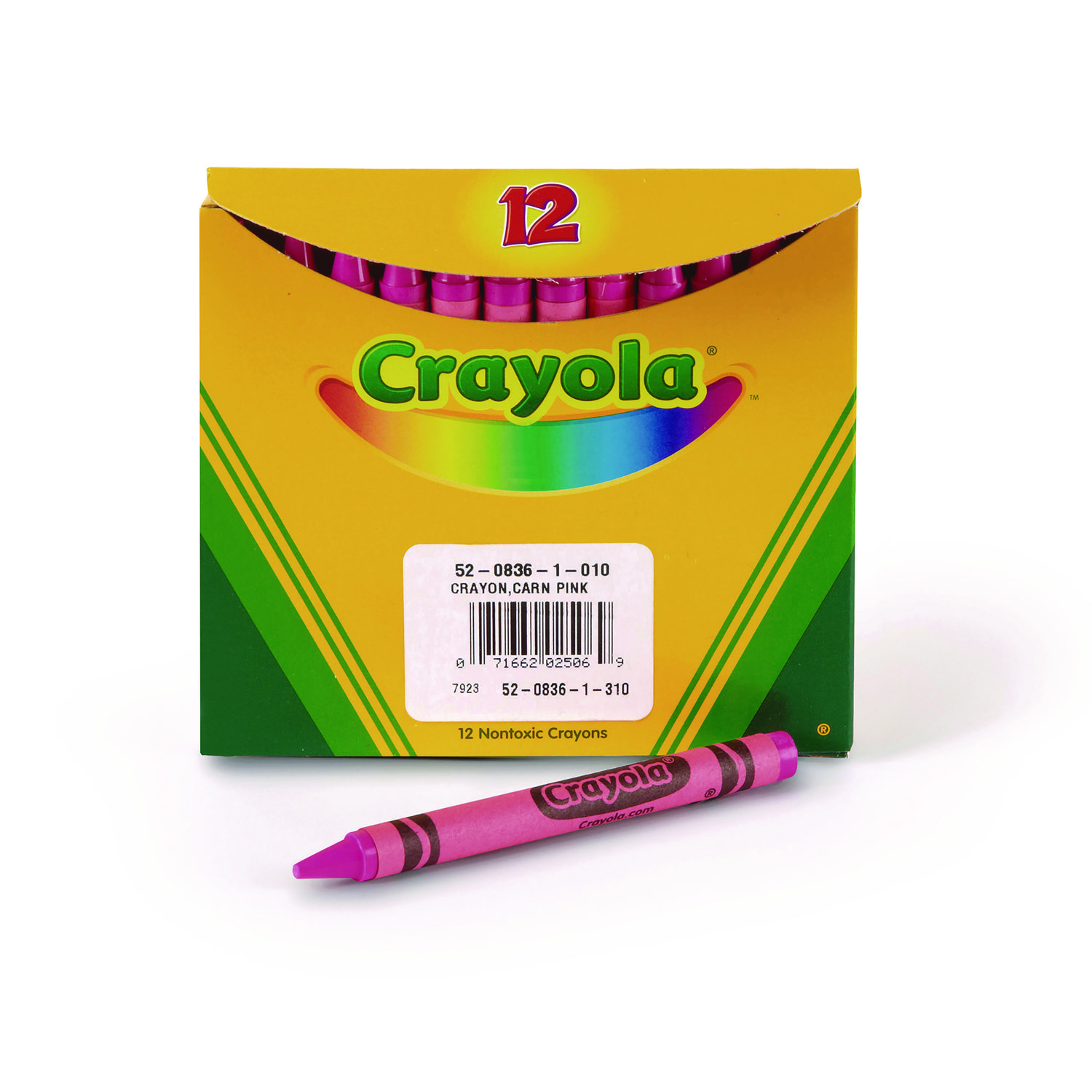 Crayola® Bulk Crayons, Regular Size, 0.31" x 3.63", Carnation Pink, 12