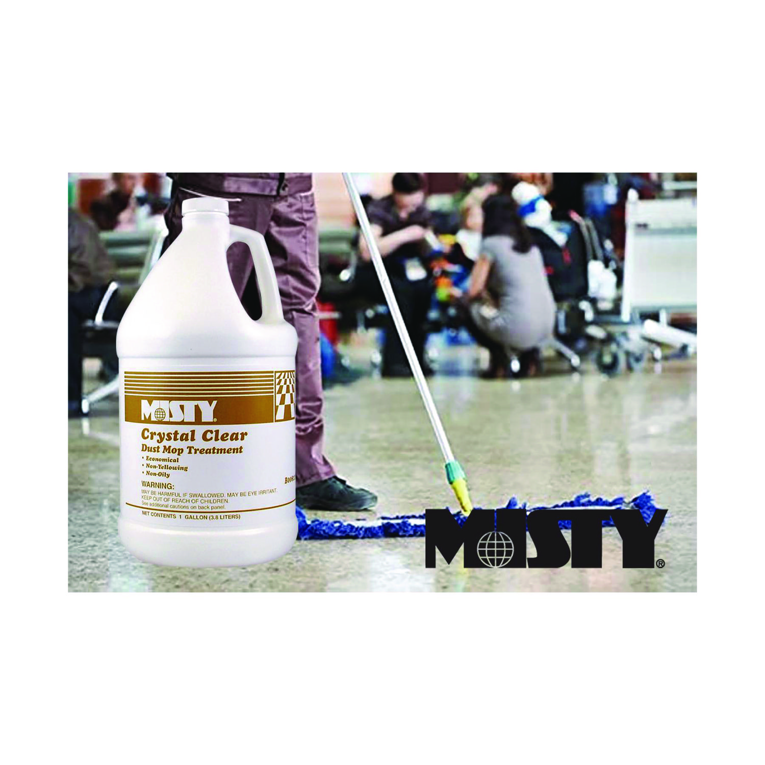 Misty® Crystal Clear Dust Mop Treatment, Slightly Fruity Scent, 1 gal Bottle ; SanACare, Inc.
