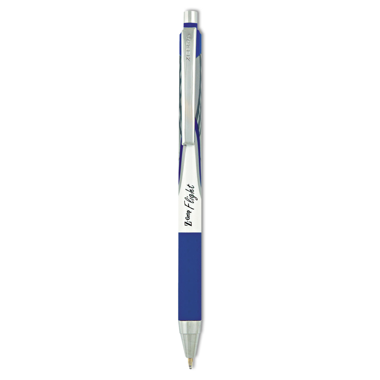 ZGrip Flight Retractable Ballpoint Pen, 1.2mm, Blue Ink, White Barrel