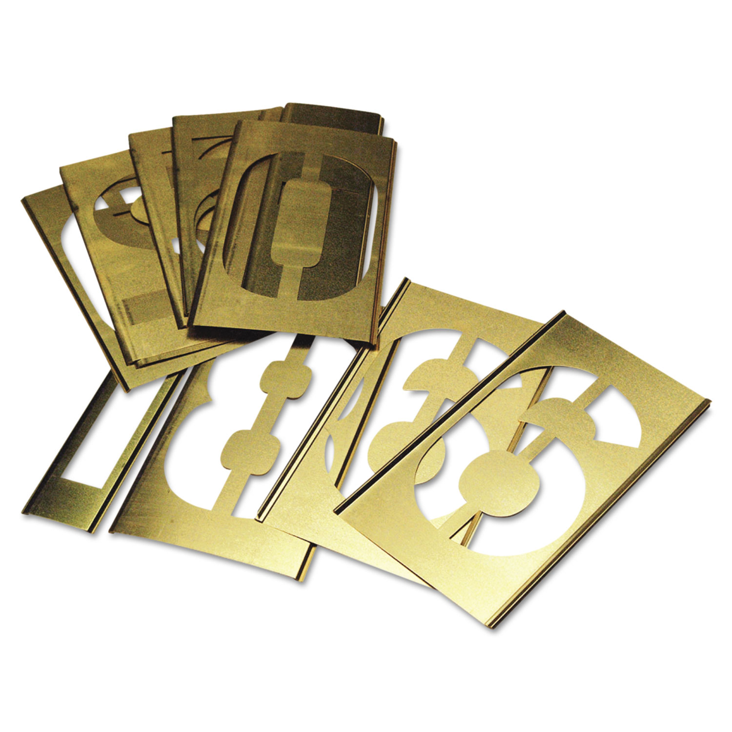 C.H. Hanson® 15Piece SingleNumber Brass Stencil Set National