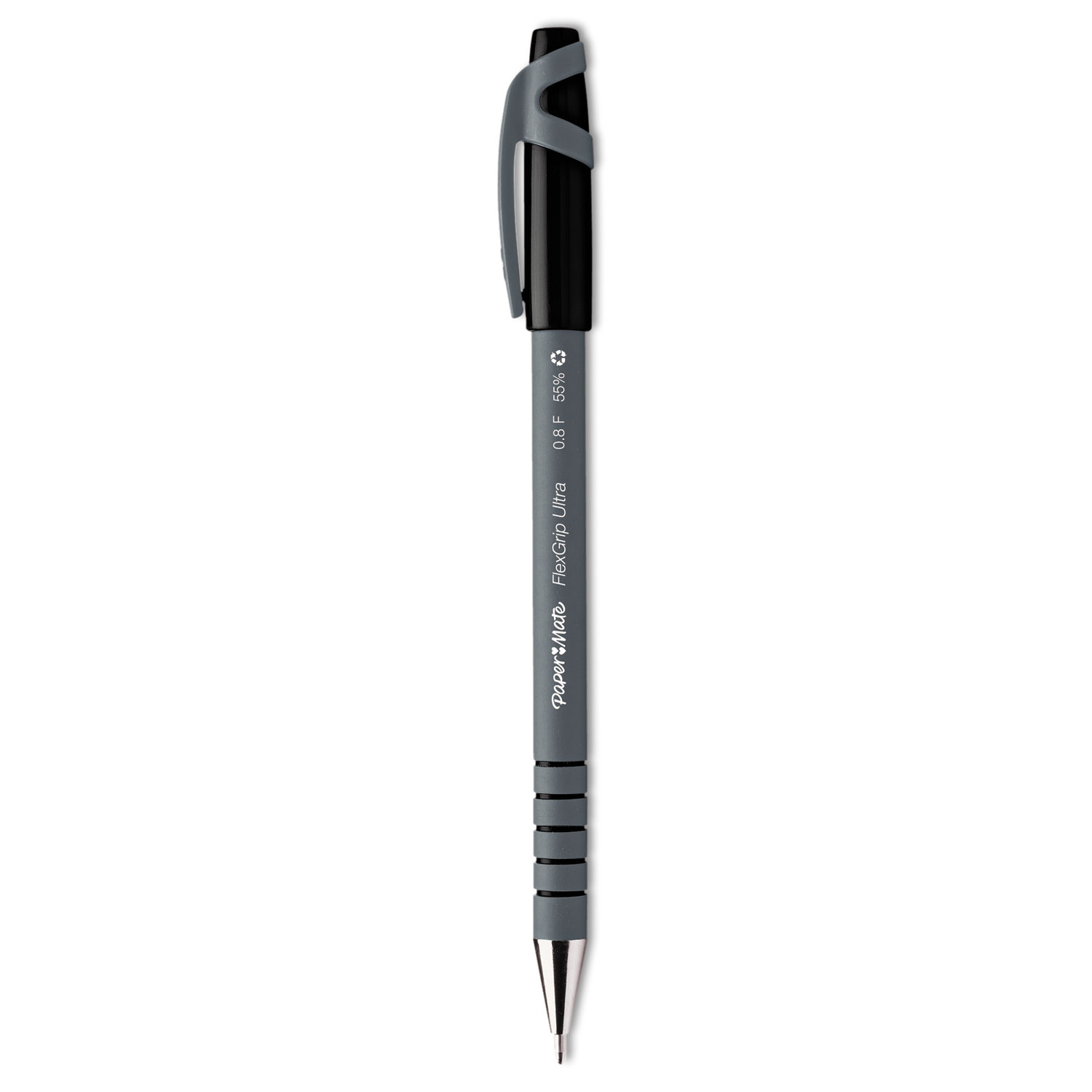 Paper Mate® FlexGrip Ultra Ballpoint Stick Pen, Black Ink, Fine, Dozen