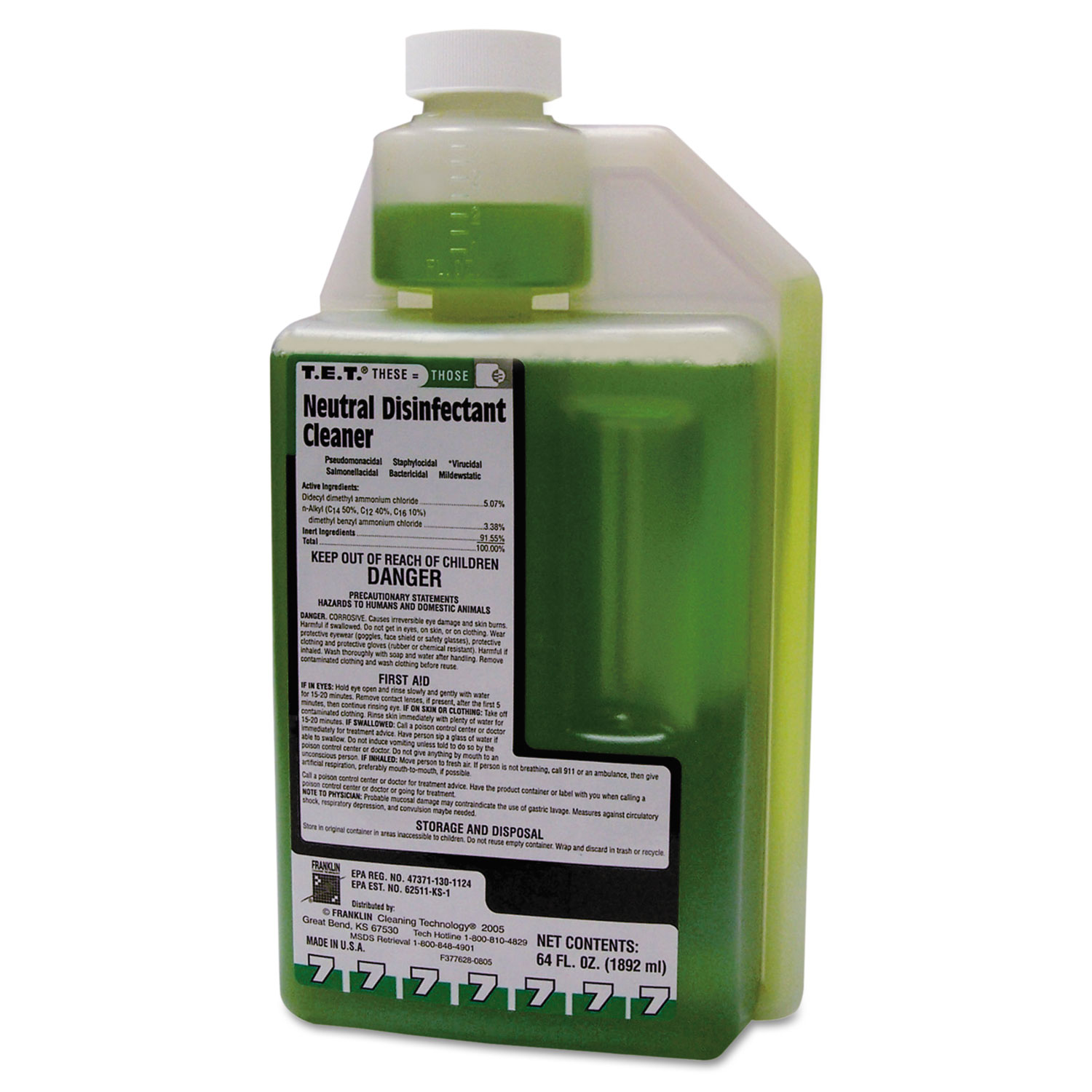 Franklin Cleaning Technology FRK F377628 T.E.T. Neutral Disinfectant