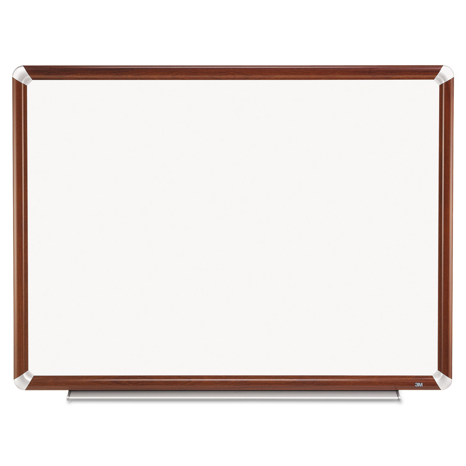 3M™ Porcelain Dry Erase Board, 96 x 48, Mahogany Finish Frame