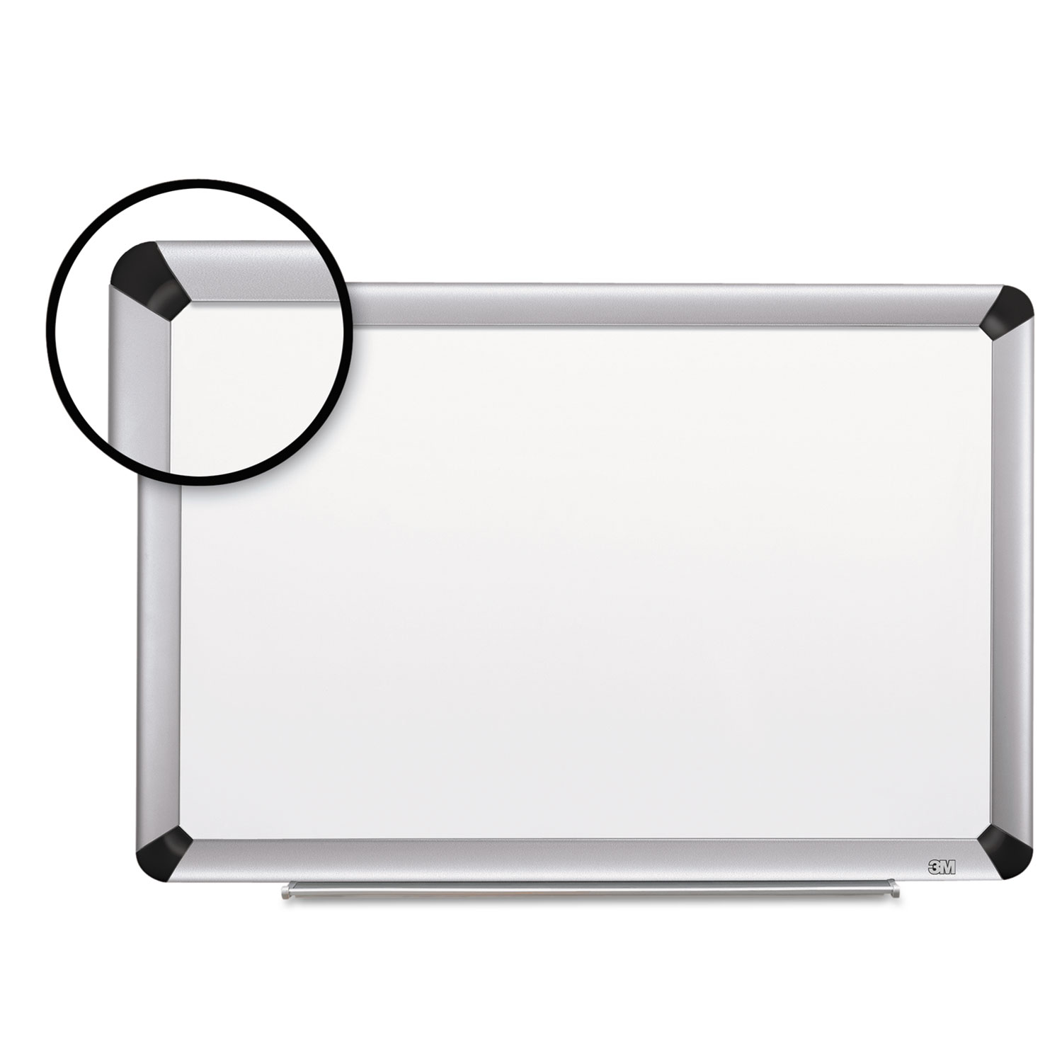 3M™ Porcelain Dry Erase Board, 72 x 48, Elegant Aluminum Frame