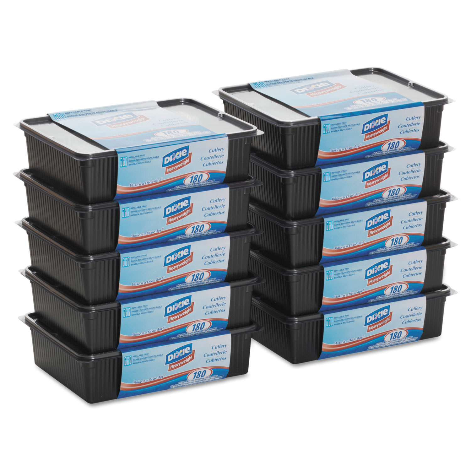 DXECH0180DX7 Dixie Cutlery Keeper Tray w/Clear Plastic Utensils Zuma