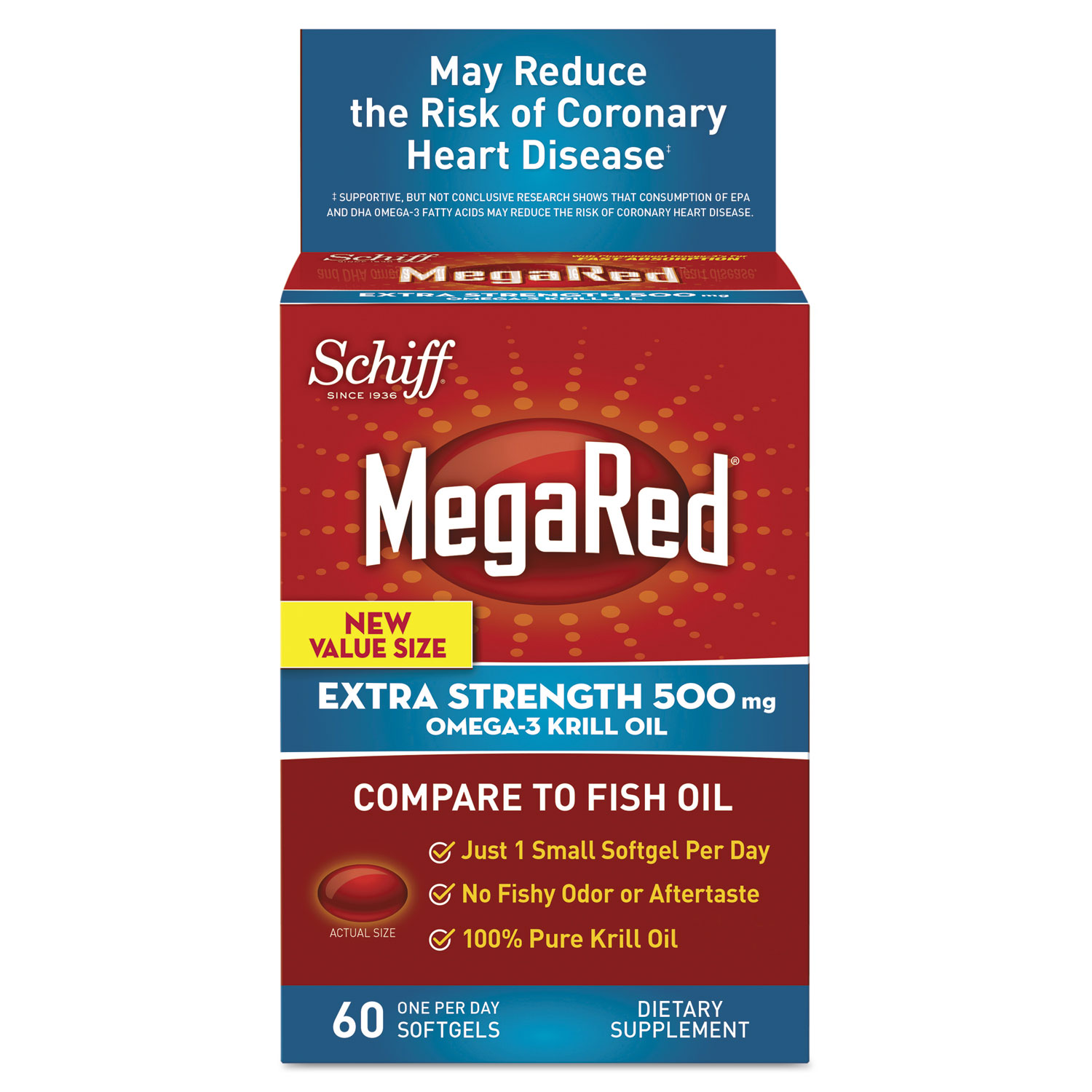 MegaRed® Extra Strength Omega3 Krill Oil Softgel, 60 Count National Everything Wholesale
