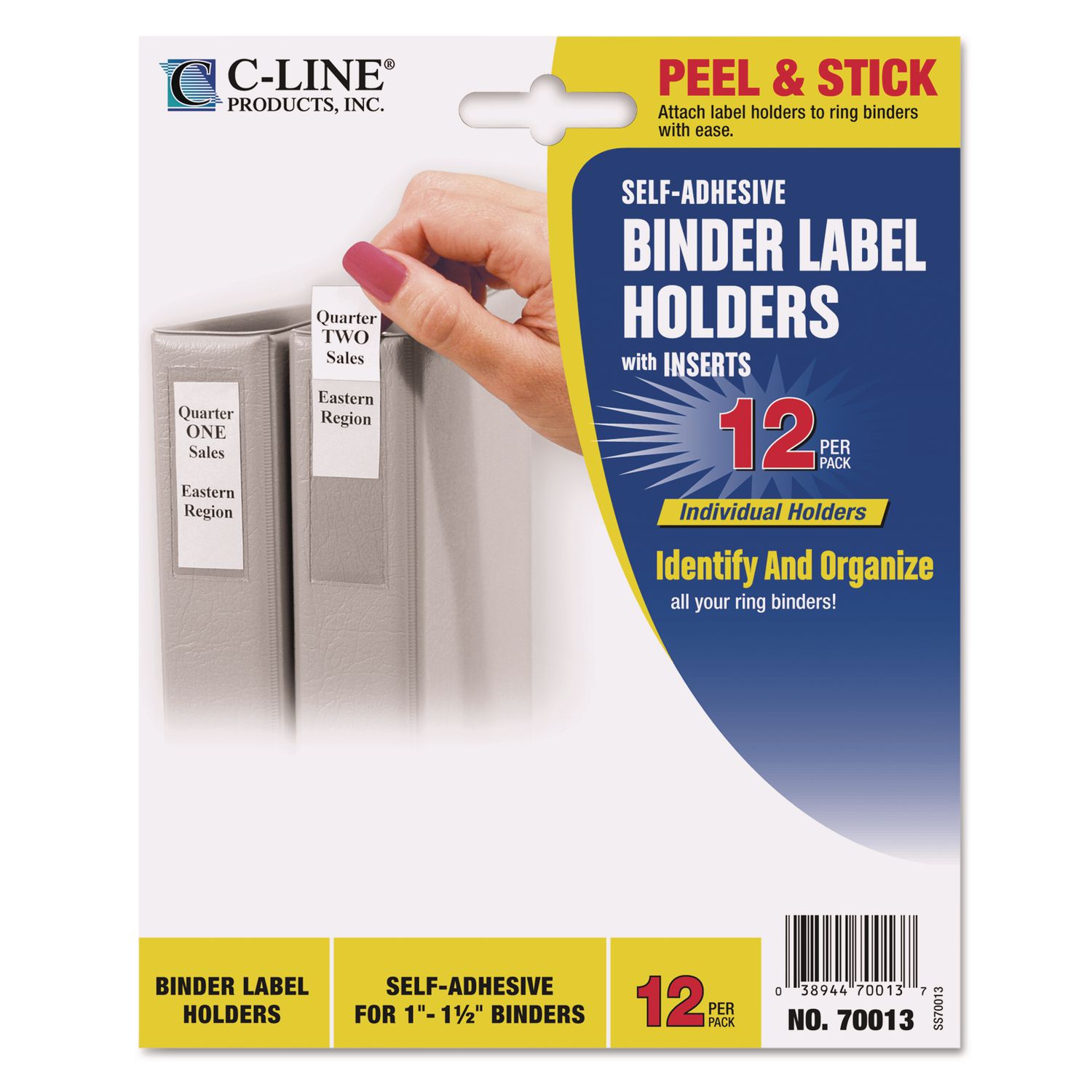 CLI70013 CLine SelfAdhesive Ring Binder Label Holders Zuma