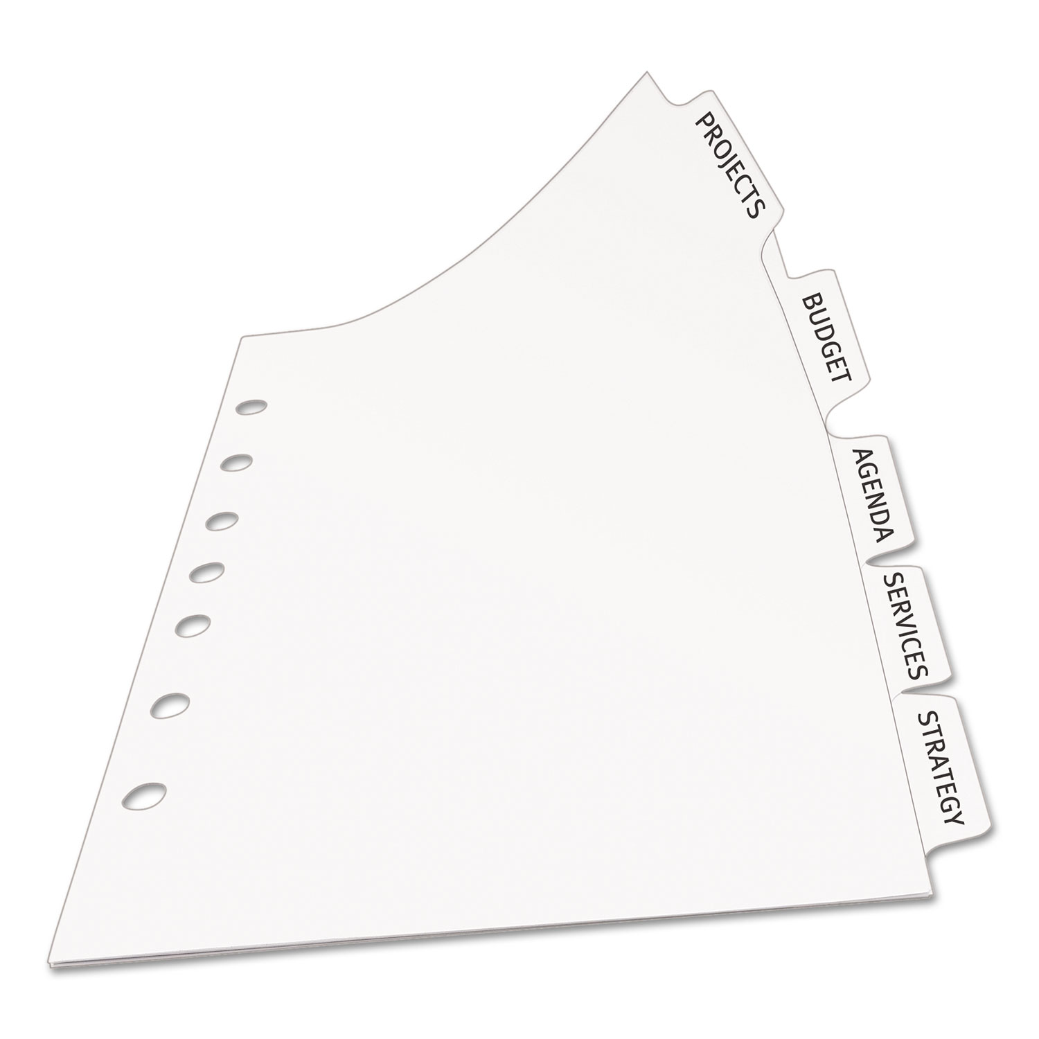 Avery® Print & Apply Clear Label Dividers w/White Tabs, 5Tab, 5 1/2 x