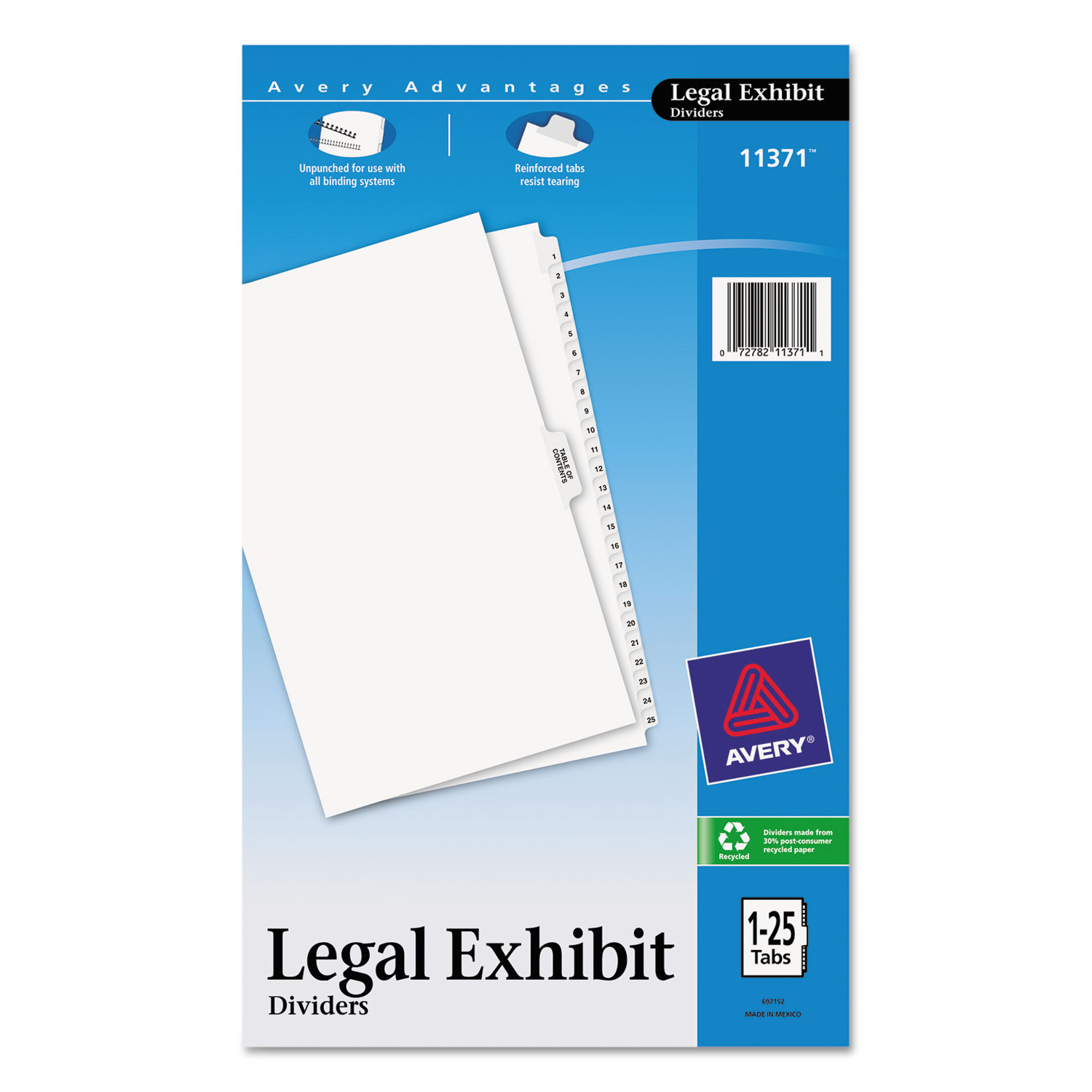 AVE11371 Avery AveryStyle Legal Exhibit Side Tab Divider Zuma