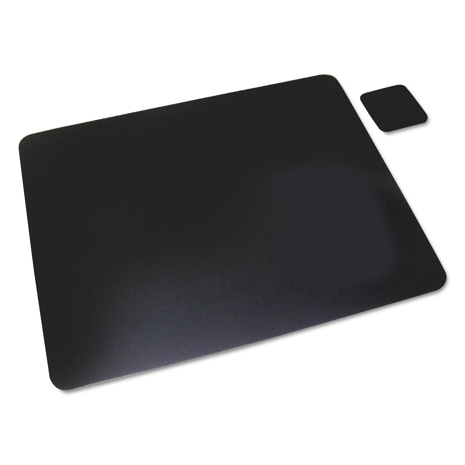 Leather Desk Pad with Coaster, 20 x 36, Black Reparto