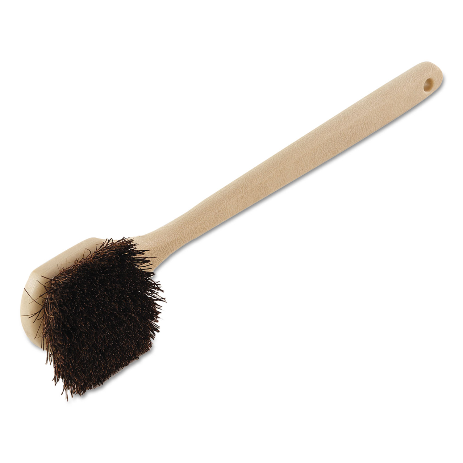 Utility Brush, Brown Palmyra Fiber Bristles, 5.5" Brush, 14.5" Tan