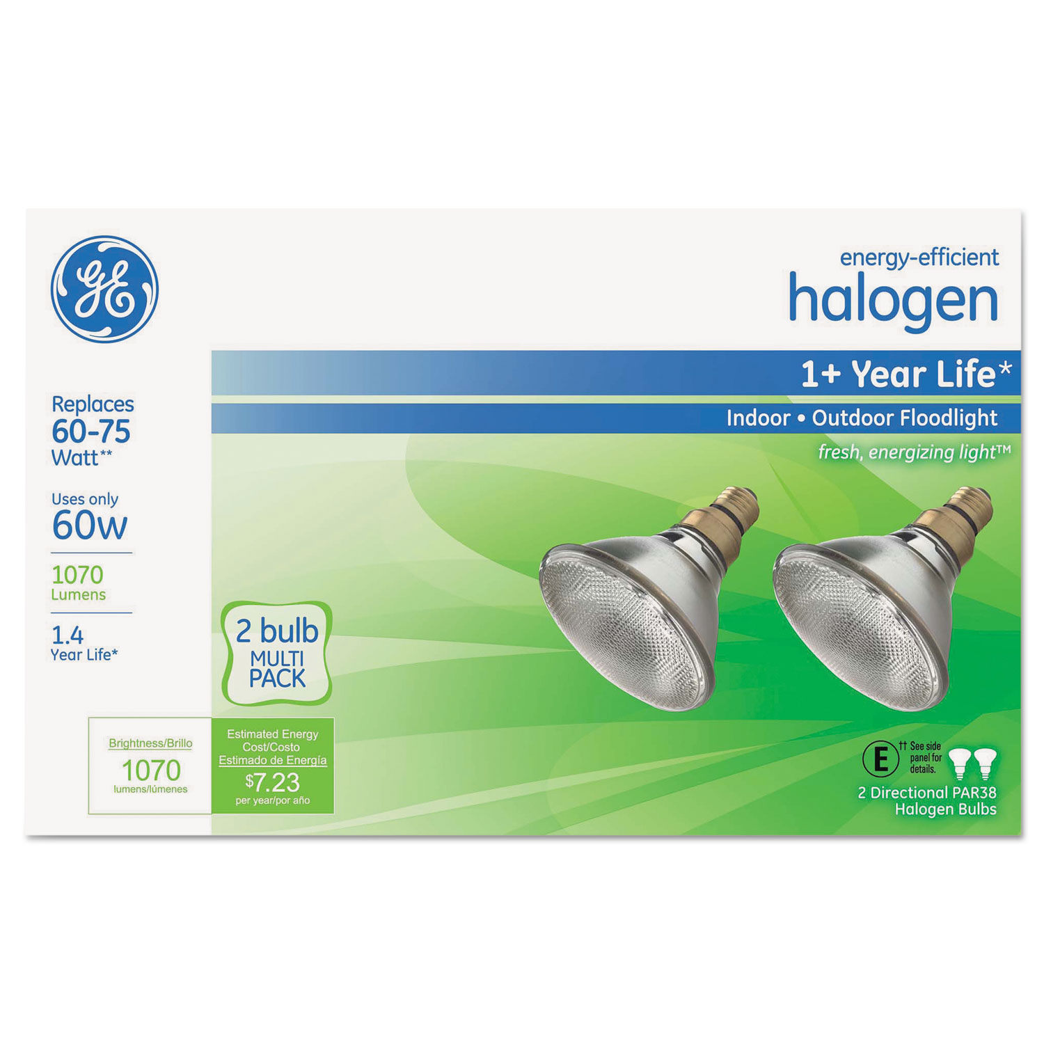 GE EnergyEfficient PAR38 Halogen Bulb, 90 W, Crisp White BuyDirect