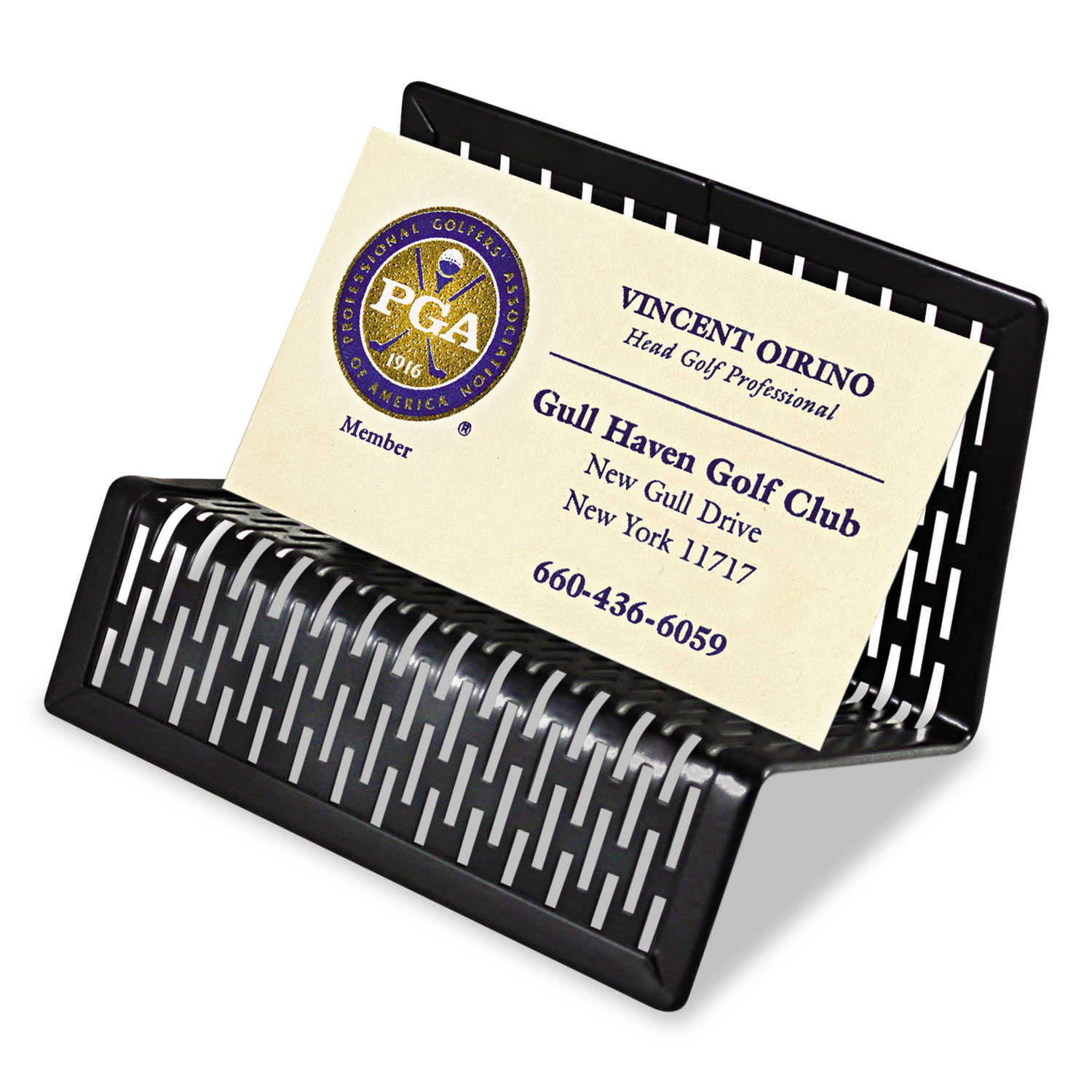 Artistic® Urban Collection Punched Metal Business Card Holder, Holds 50 2 x 3.5 Cards