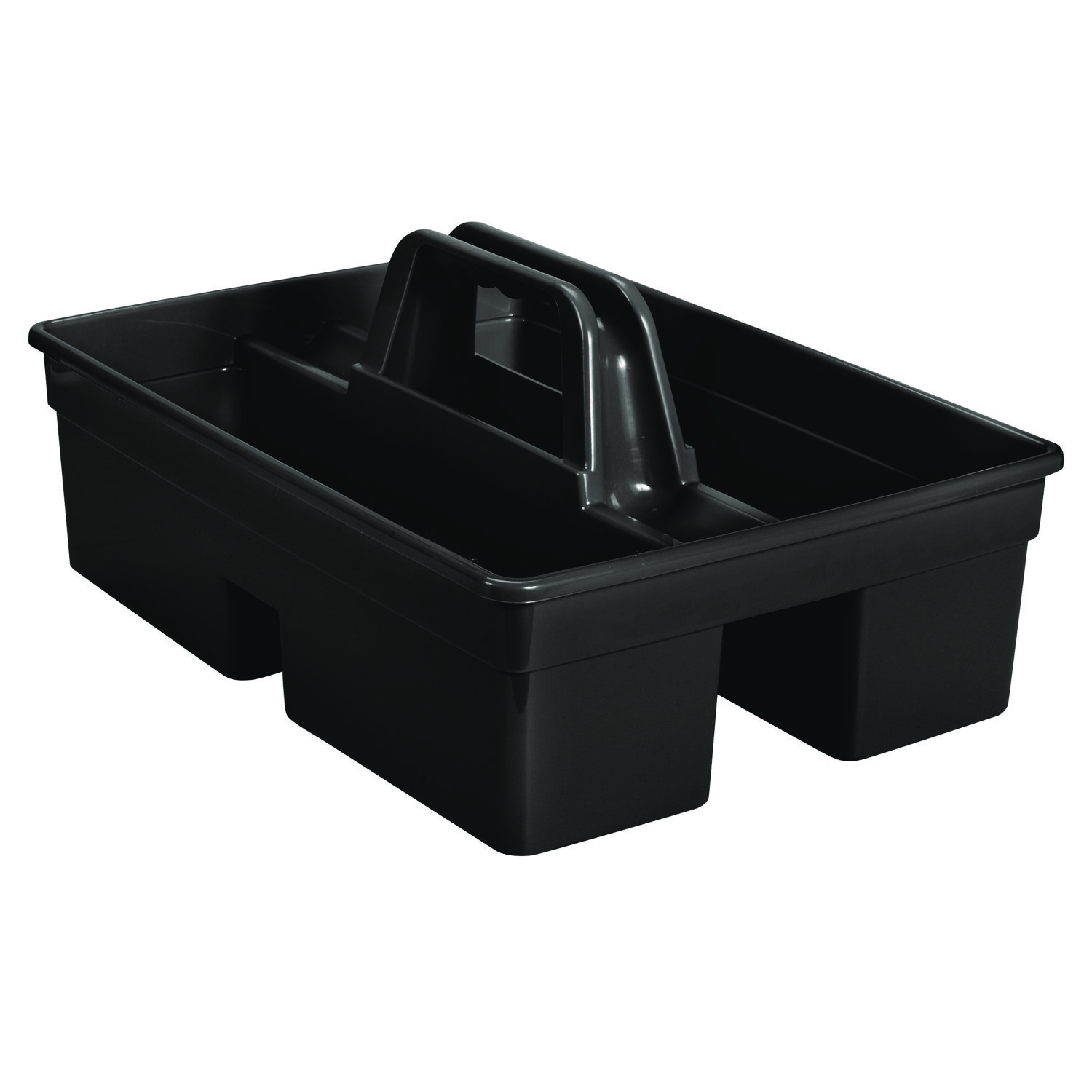 Executive Carry Caddy, Two Compartments, Plastic, 10.75 x 6.5, Black