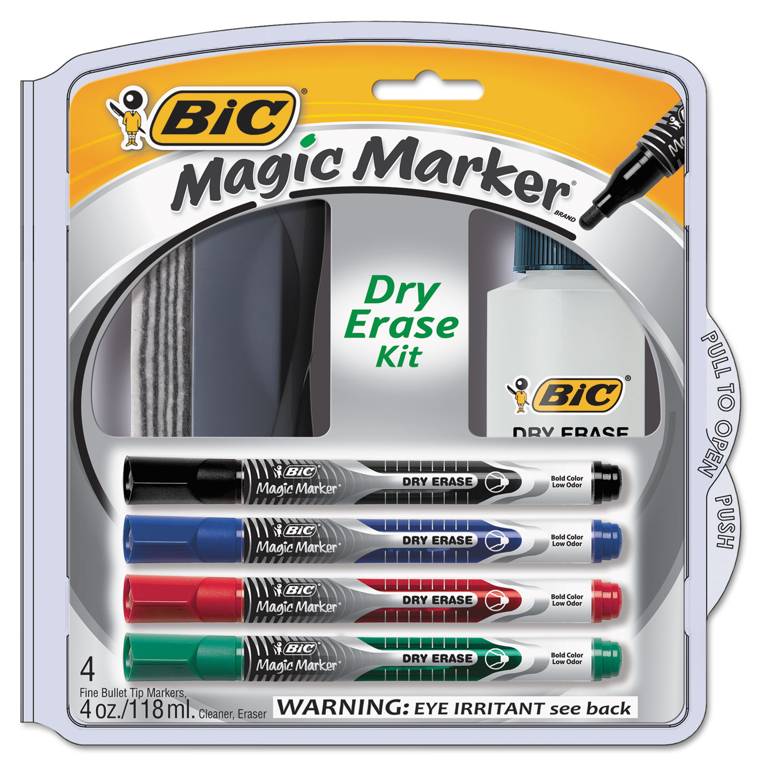 BIC® Magic Marker Low Odor & Bold Writing Dry Erase Marker Kit, Bullet