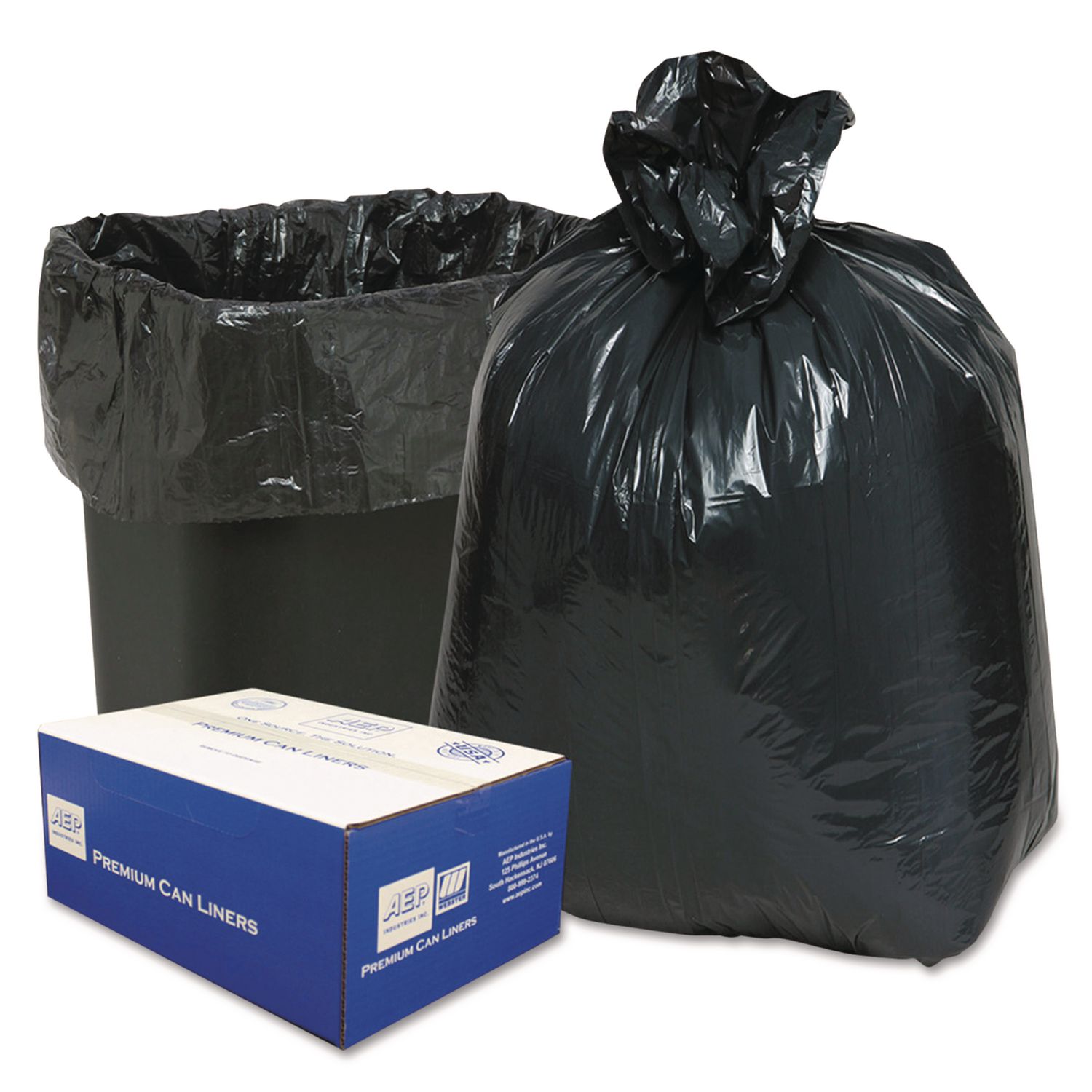 Linear LowDensity Can Liners, 16 gal, 0.6 mil, 24" x 33", Black, 500