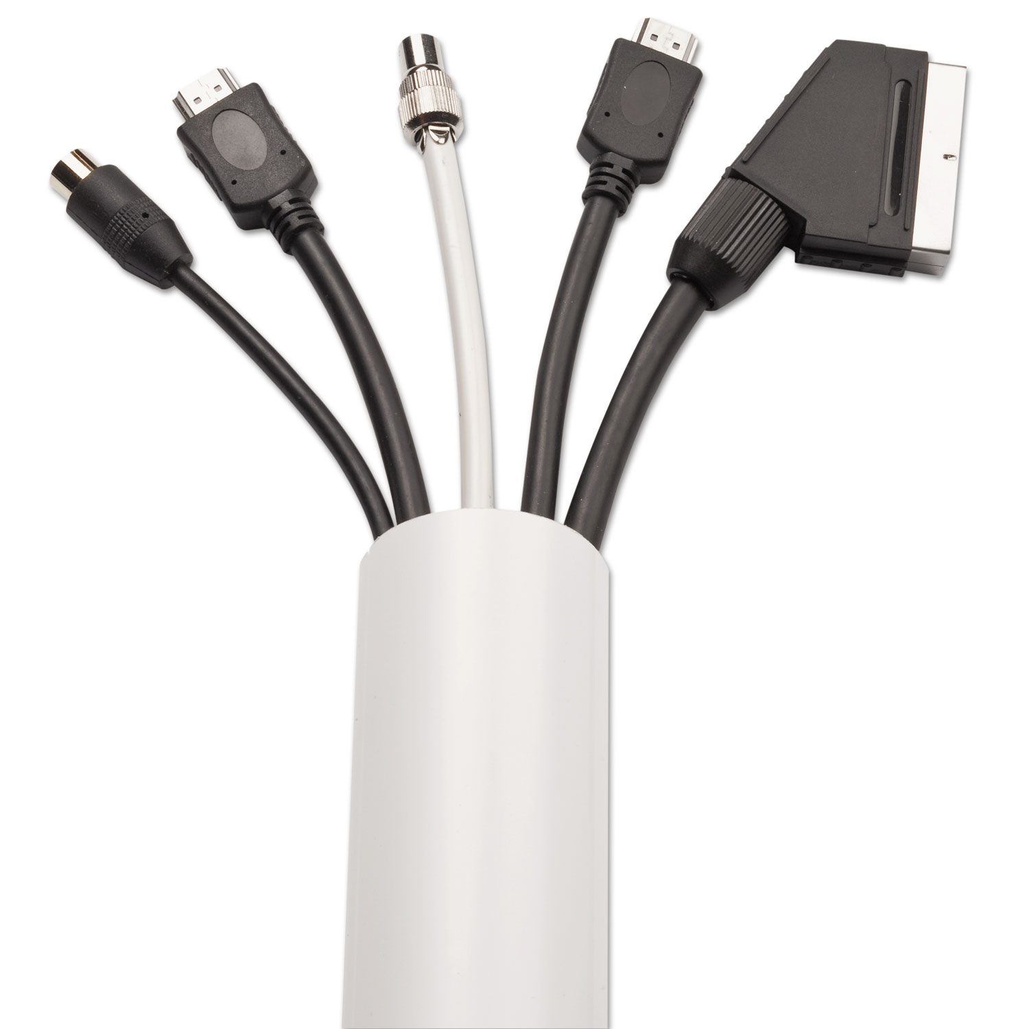 Decorative Desk Cord Cover, 60" x 2" x 1" Cover, White The Complete Line, LLC