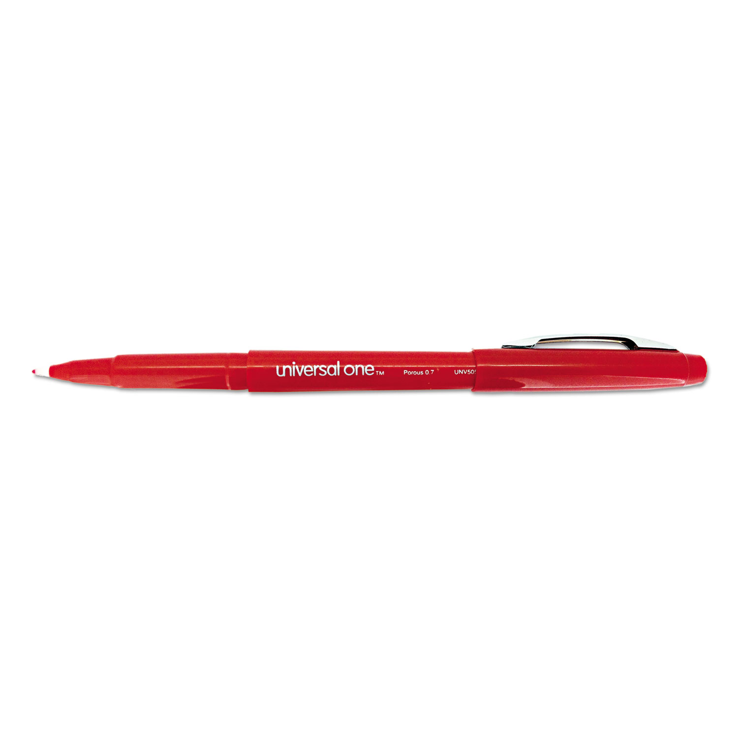 Universal™ Porous Tip Stick Pen, Red Ink, Medium, Dozen National