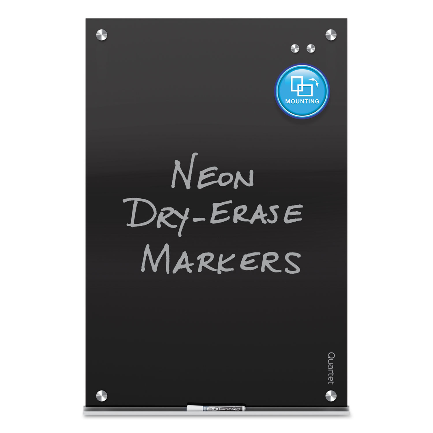 Quartet® Infinity Glass Marker Board, 24 x18, Black National