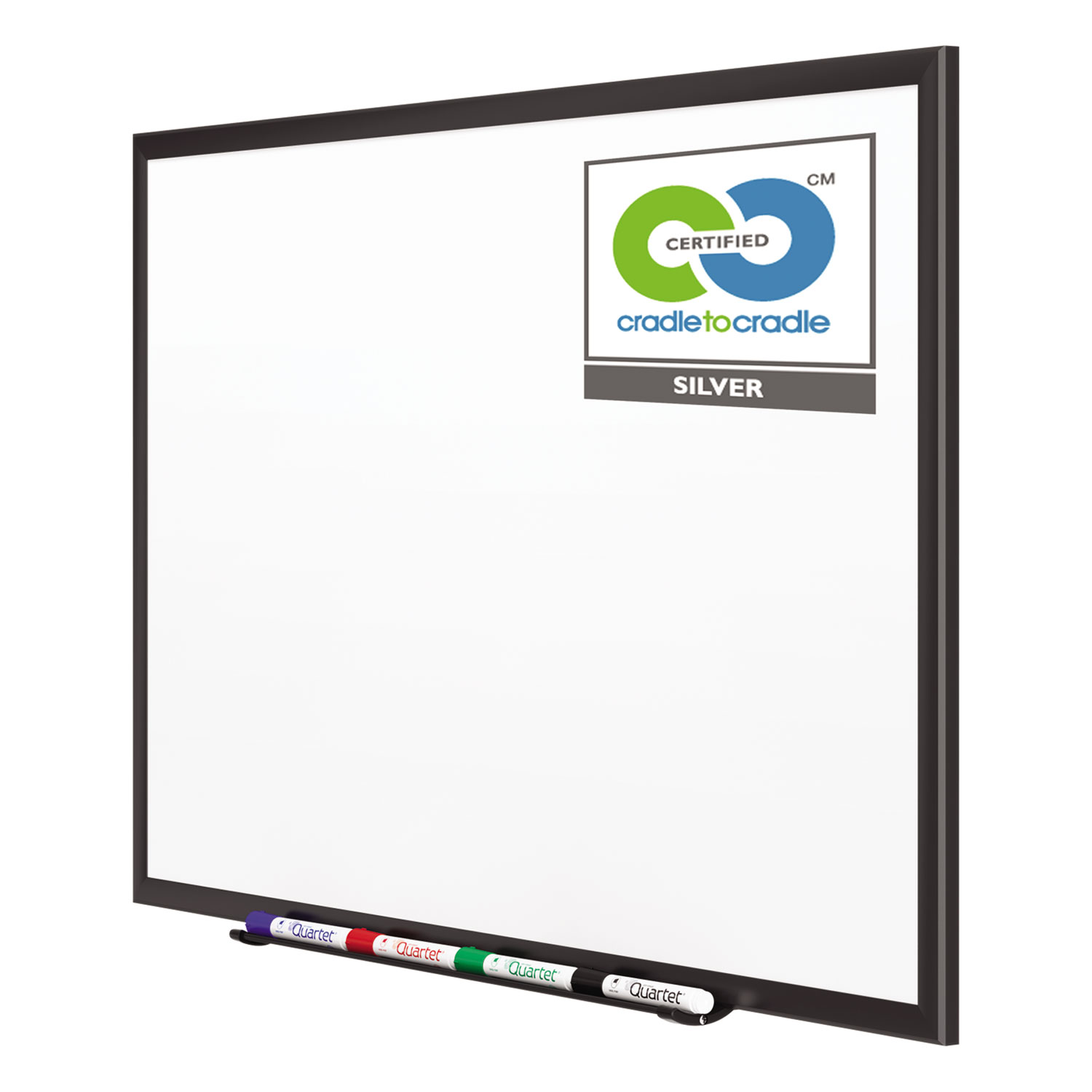 Quartet® Classic Porcelain Whiteboard, 60 x 36, Black Aluminum Frame National