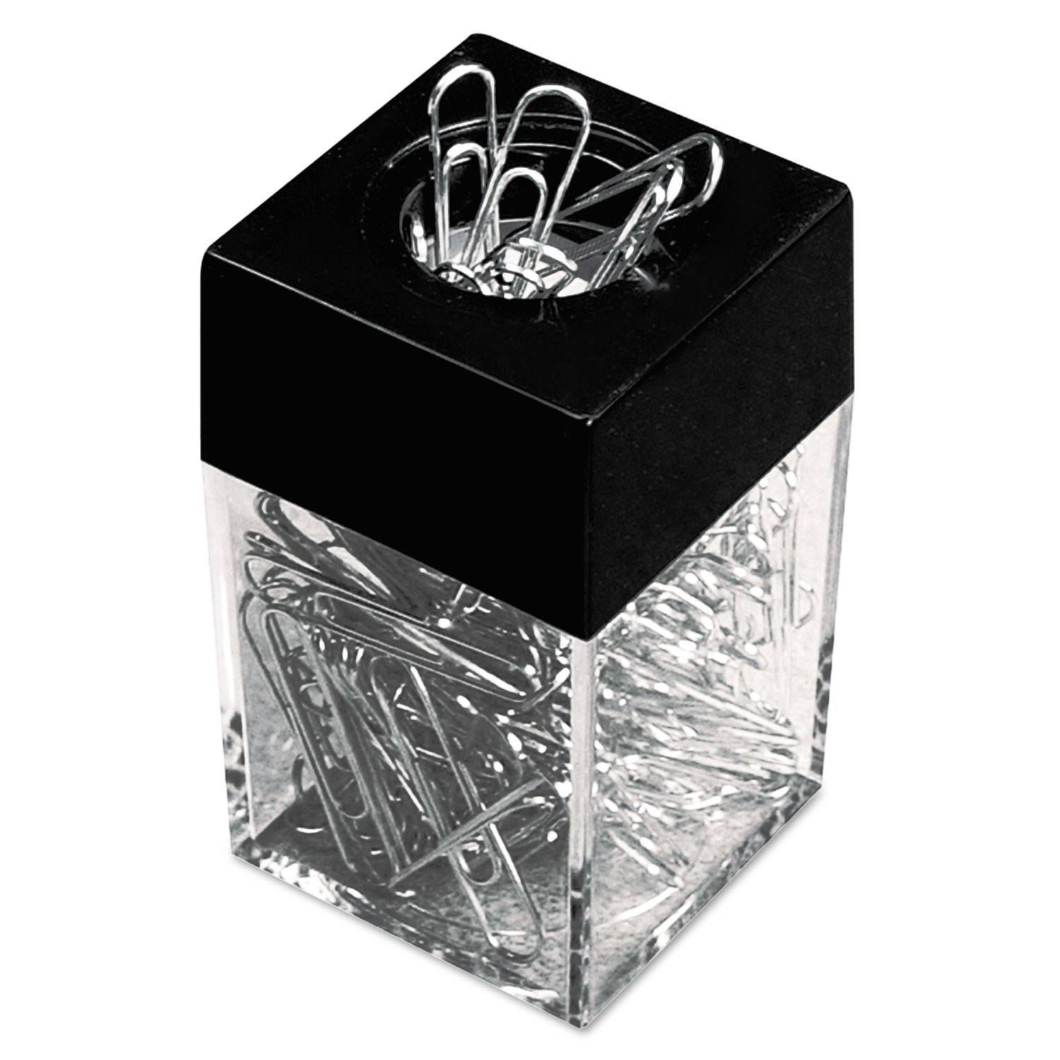 Paper Clips with (1) Desktop Dispenser, 1, Smooth, Silver