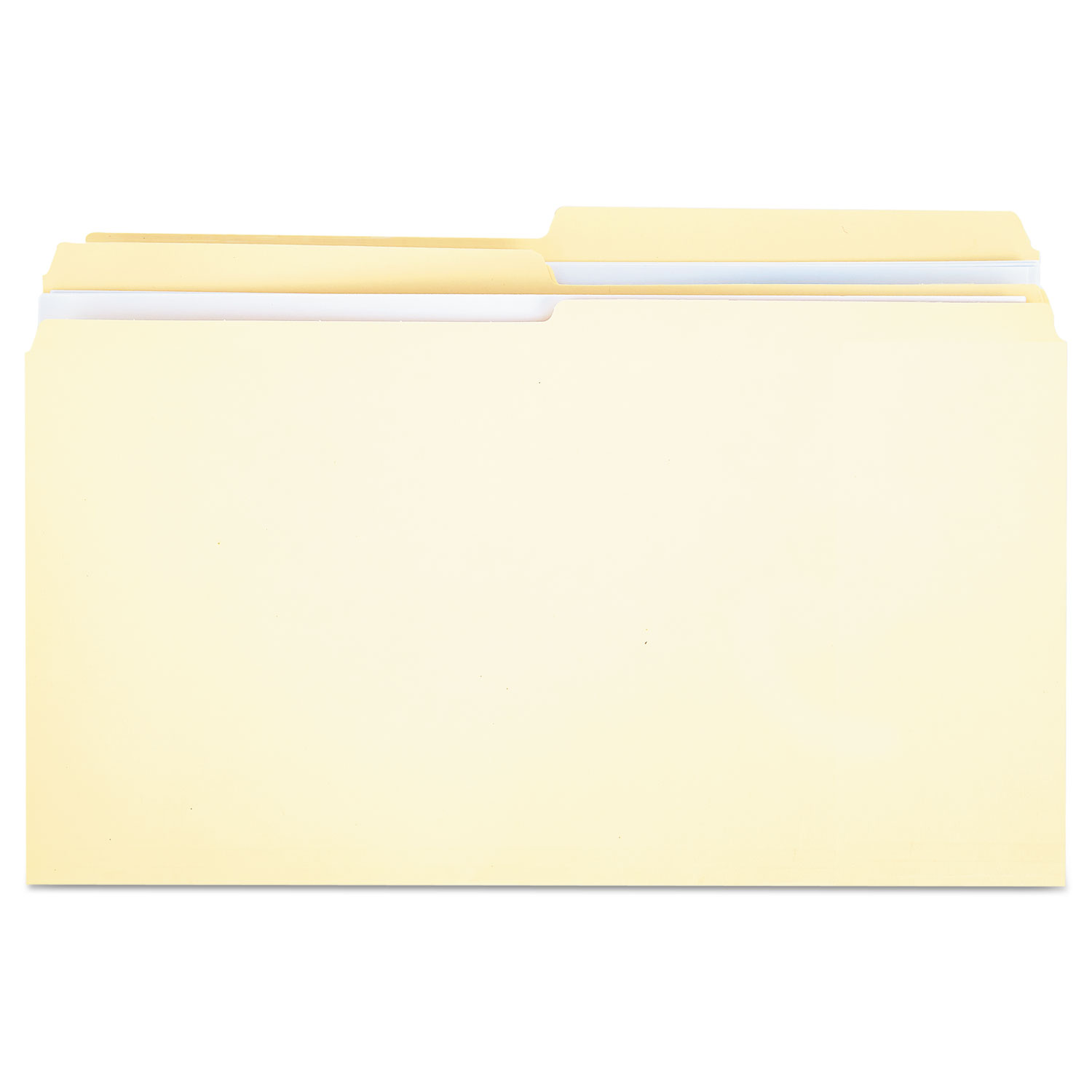 DoublePly Top Tab Manila File Folders, 1/2Cut Tabs, Legal Size, 100/Box