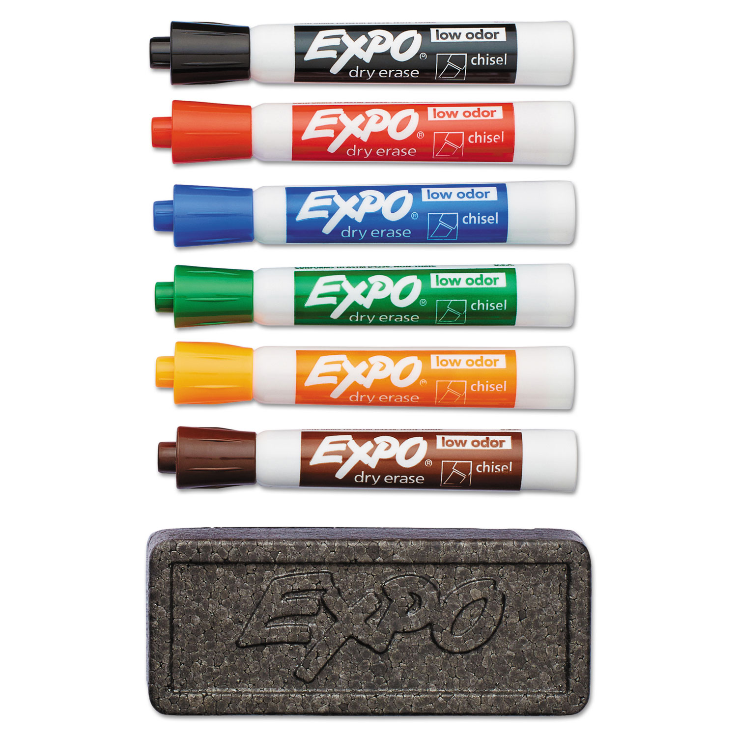 EXPO® Dry Erase Marker & Organizer Kit, Chisel Tip, Assorted, 6/Set