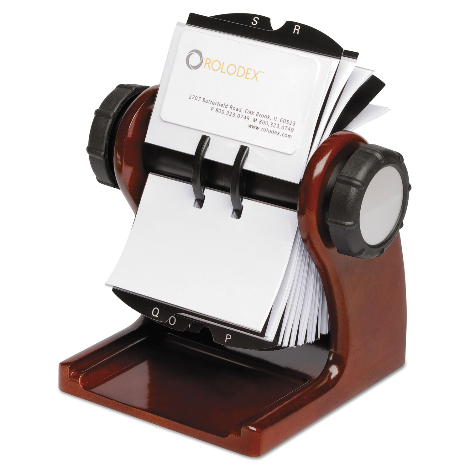 Rolodex™ Wood Tones Open Rotary Business Card File Holds 400 2 5/8 x 4
