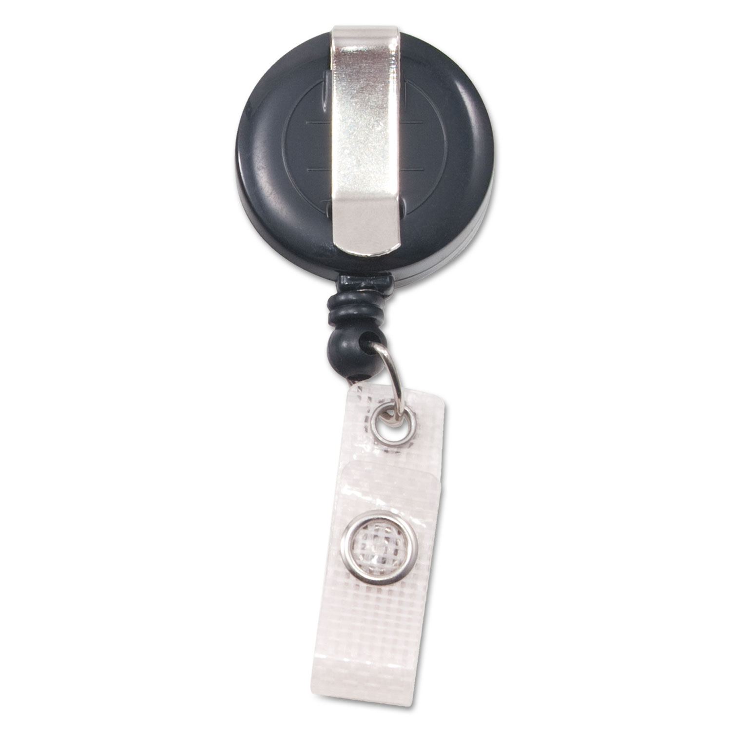 Deluxe Retractable ID Reel with Badge Holder, 24" Extension, Black, 12