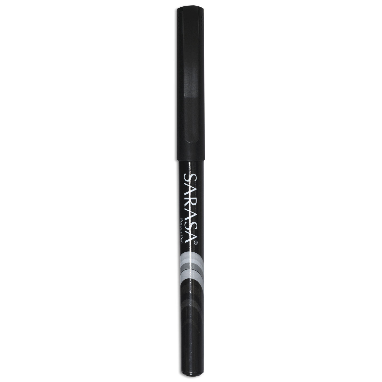 Sarasa Porous Point Pen, Stick, Fine 0.8 mm, Black Ink, Black Barrel