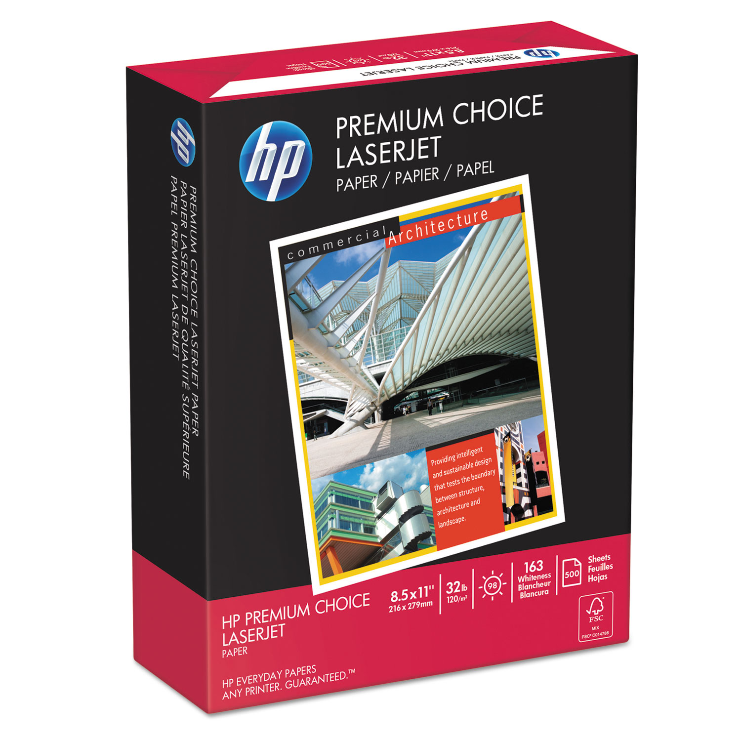 HP Premium Choice LaserJet Paper, 98 Brightness, 32lb, 81/2x11, White