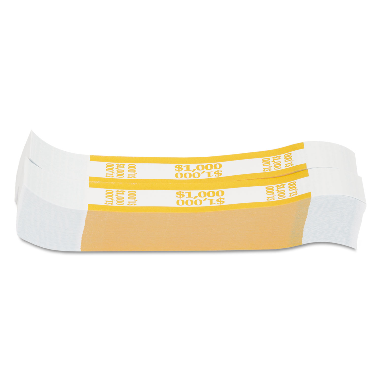 Currency Straps, Yellow, 1,000 in 10 Bills, 1000 Bands/Pack JCL