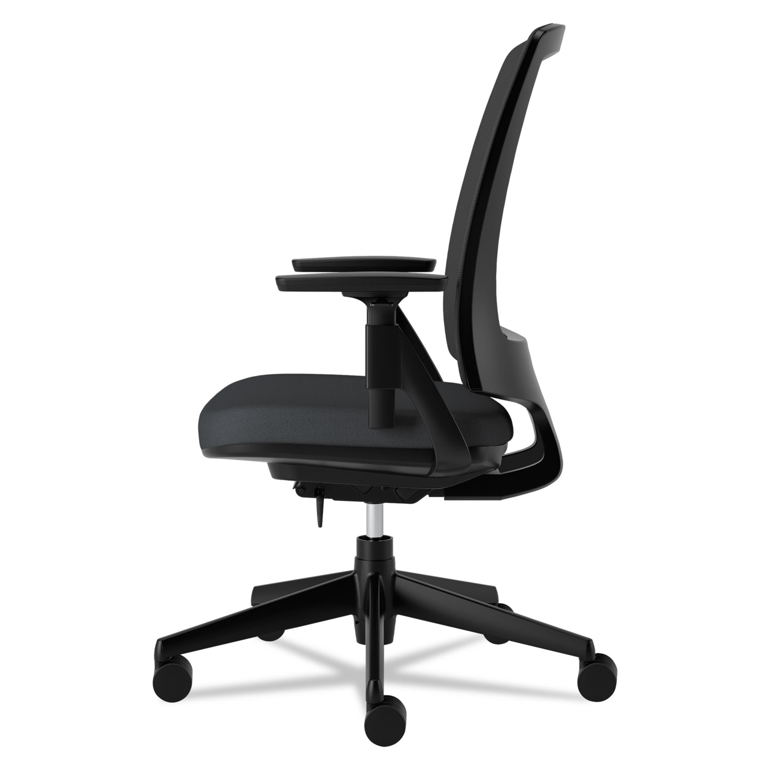 HON® Lota Series Mesh MidBack Work Chair, Black Fabric, Black Base