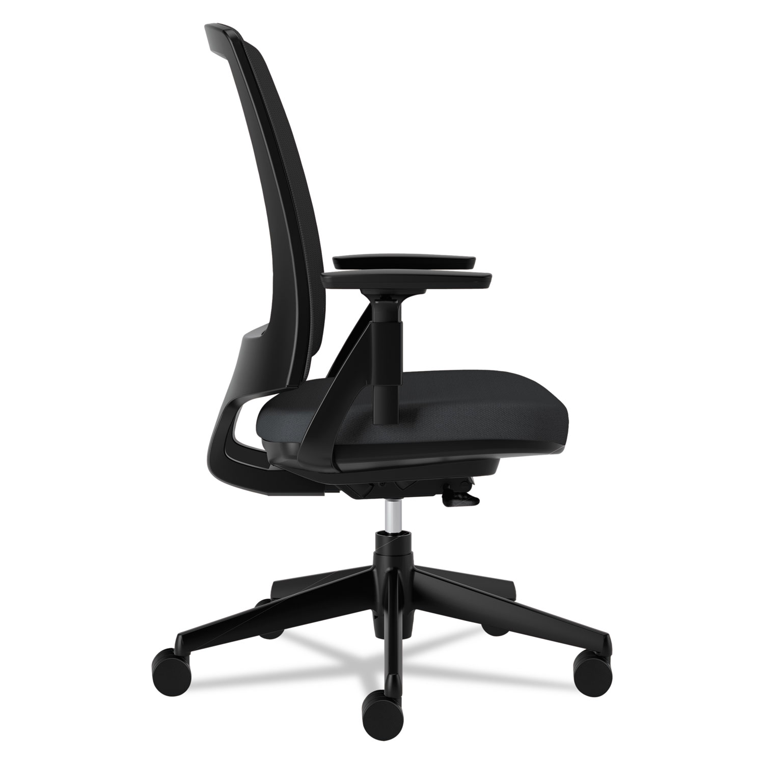 HON® Lota Series Mesh MidBack Work Chair, Black Fabric, Black Base