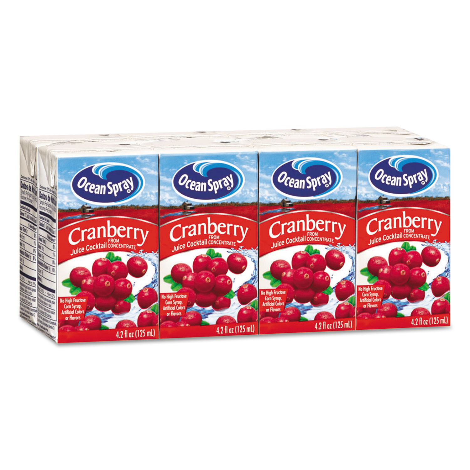 Ocean Spray OCE23855 Aseptic Juice Boxes, Cranberry, 4.2oz, 40/Carton