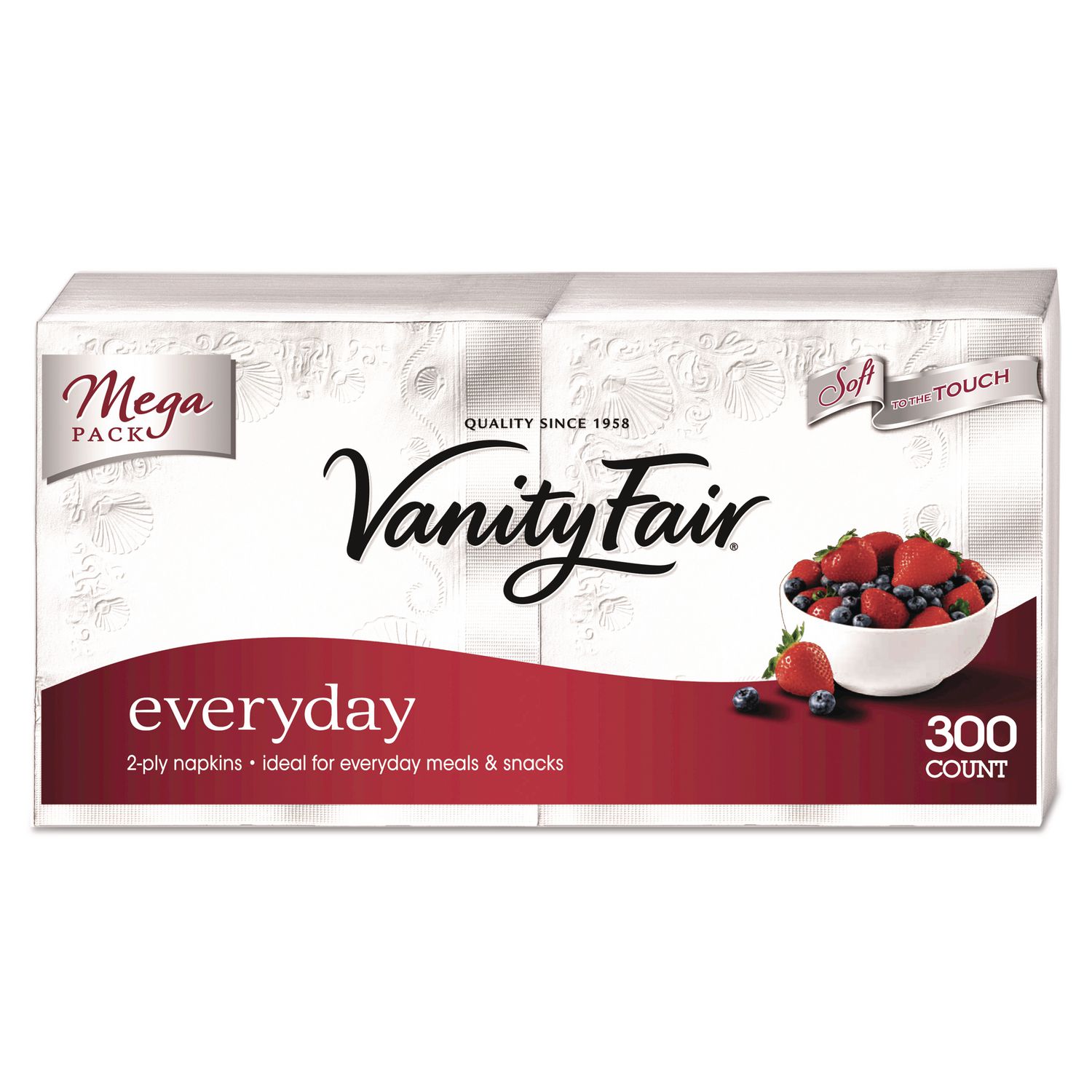 Buy Vanity Fair Vanity Fair Everyday Dinner Napkins, 2Ply, White, 300